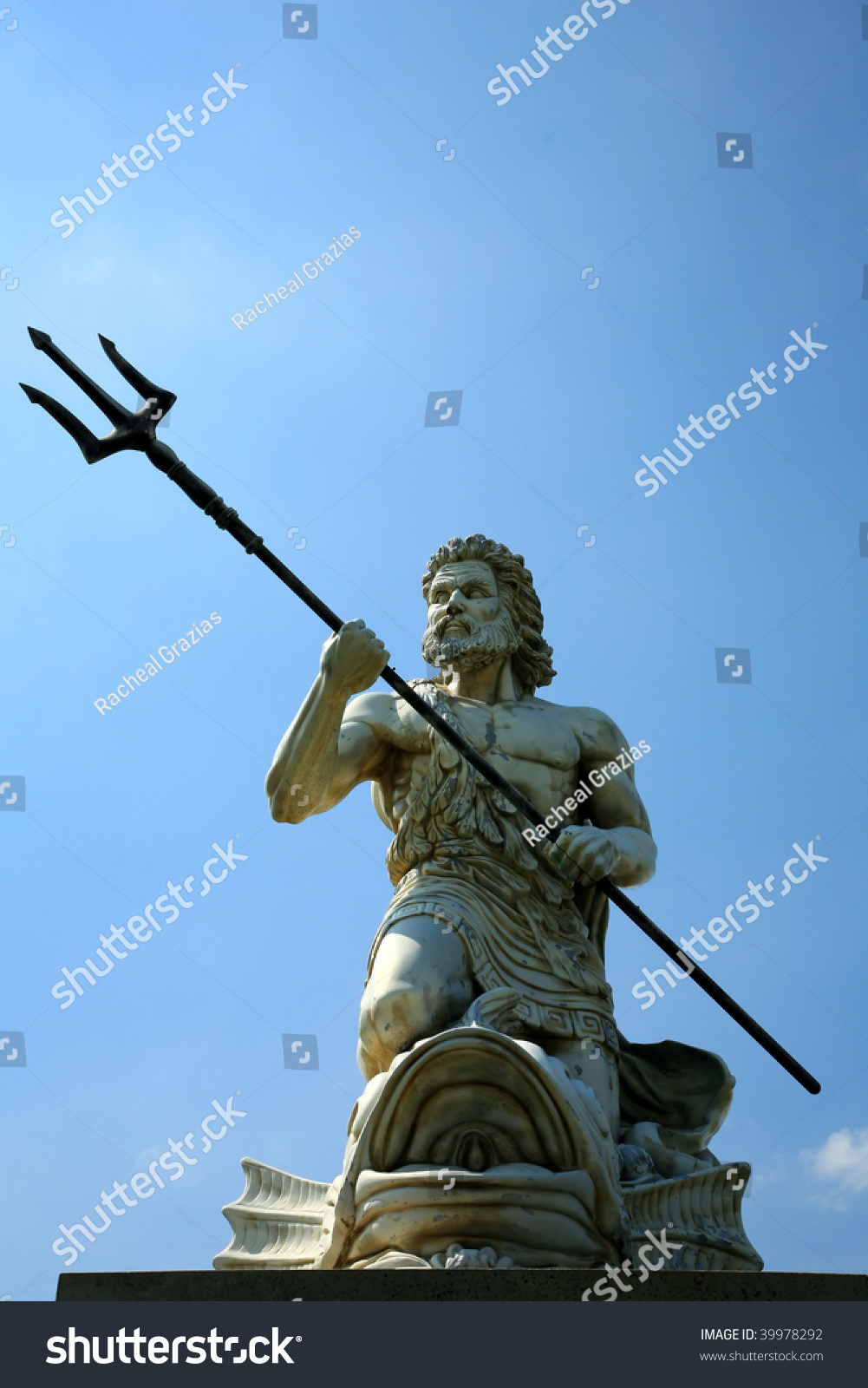 Statue Of Poseidon With Copy Space Stock Photo 39978292 : Shutterstock