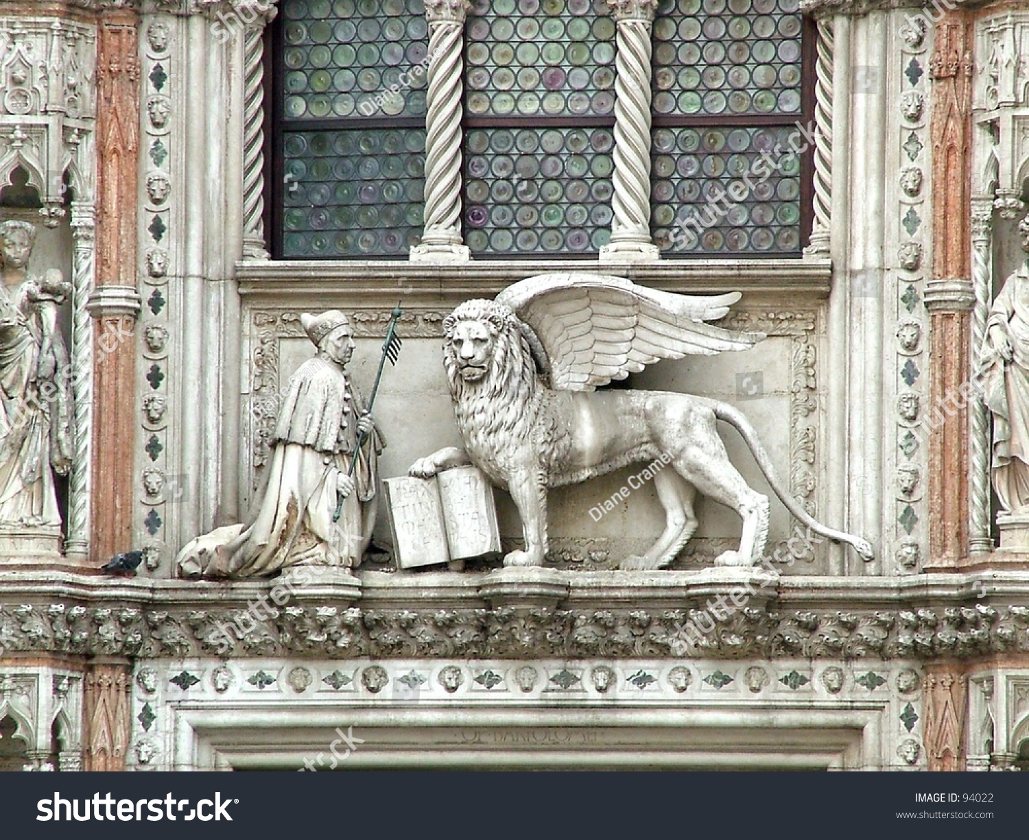 Statue Of The Mascot, Winged Lion, Of Venice, Italy Stock Photo 94022 ...