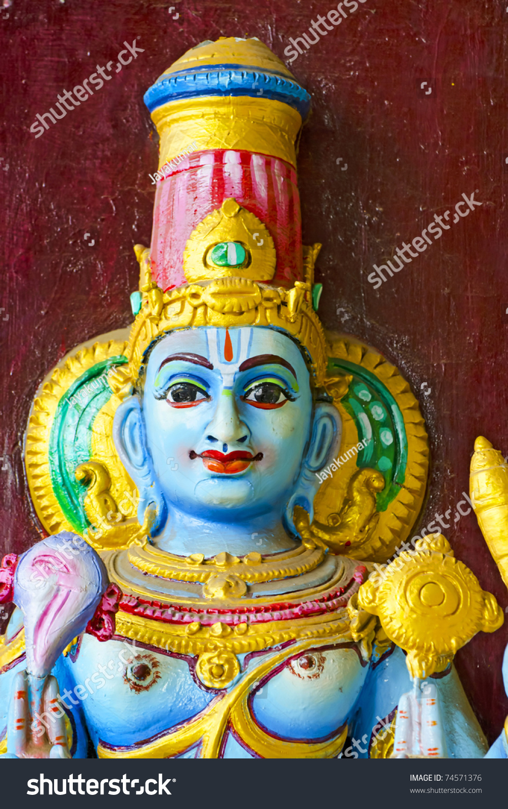 Statue Vishnu God Hindu Temple Stock Photo 74571376 | Shutterstock