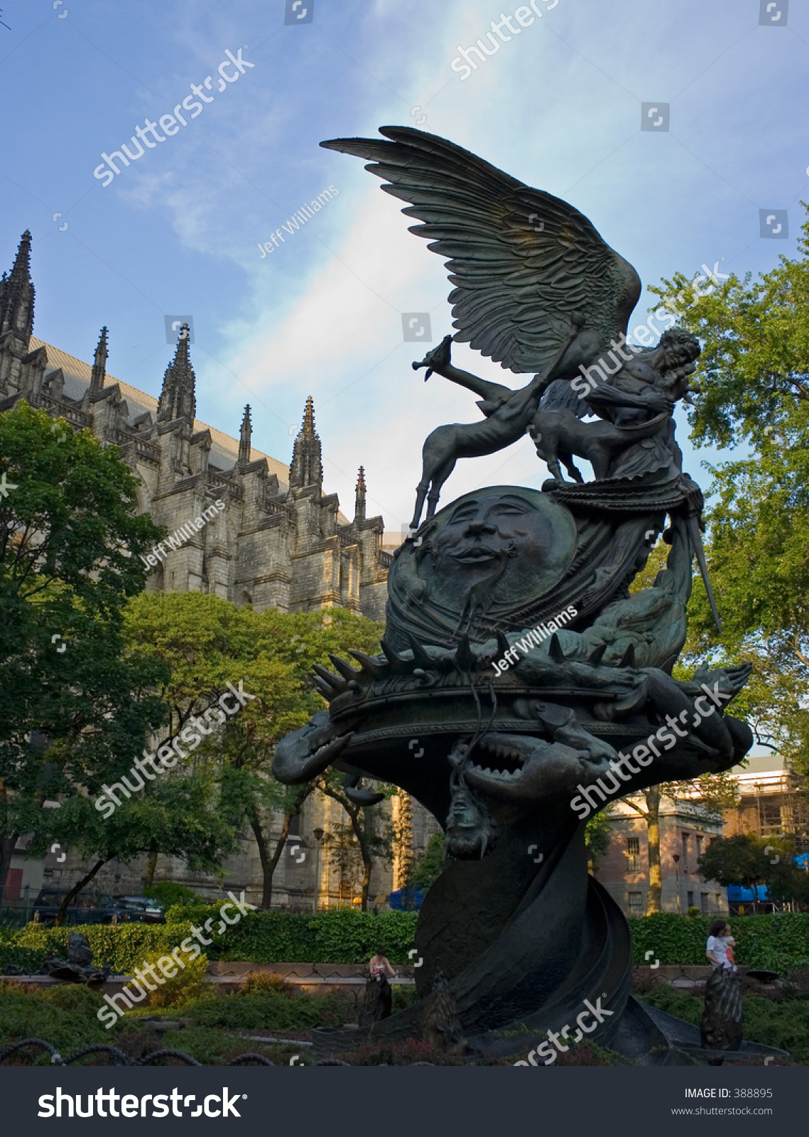 Statue Outside The Cathedral Of St. John The Divine. Stock Photo 388895 ...