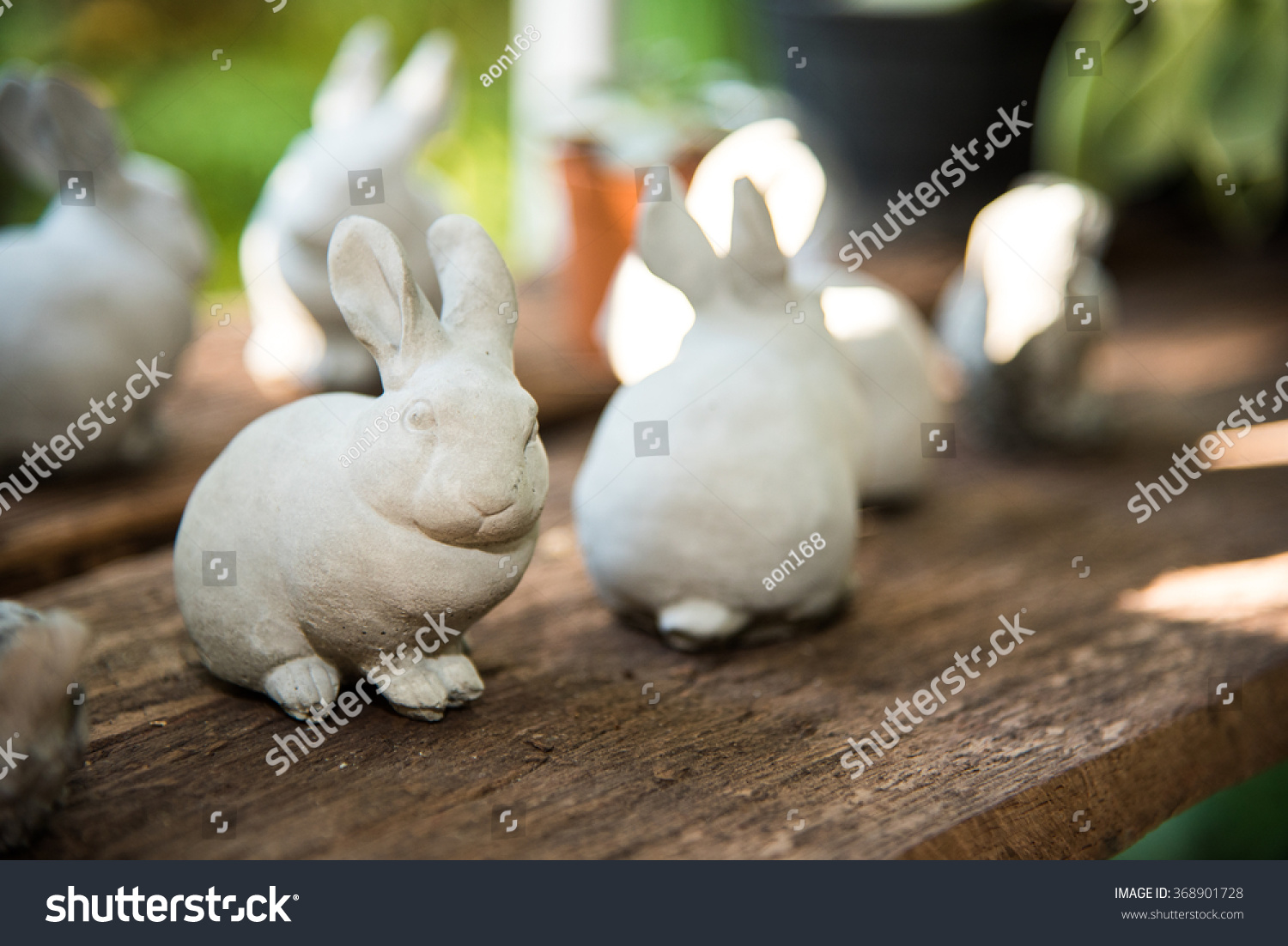 Statue White Rabbit Concrete Figure Garden Stock Photo Edit Now Statue White Rabbit Concrete Figure Garden Stock Photo Edit Now
