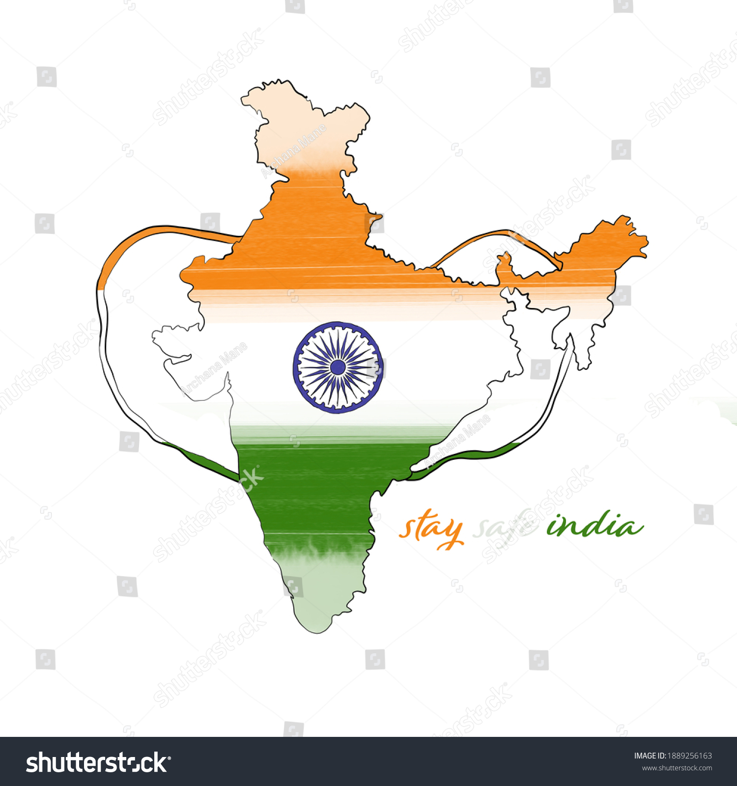 Stay Safe India Illustration 26th January Stock Illustration 1889256163 ...