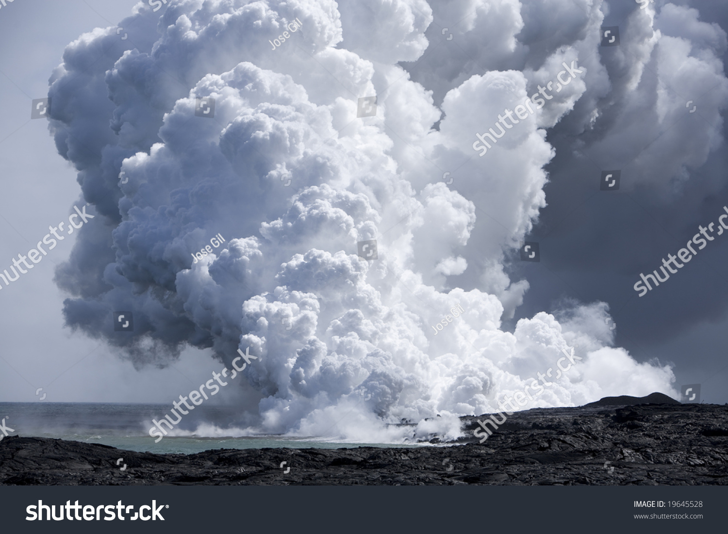 Steam Cloud Formed By Flow Lava Stock Photo Edit Now