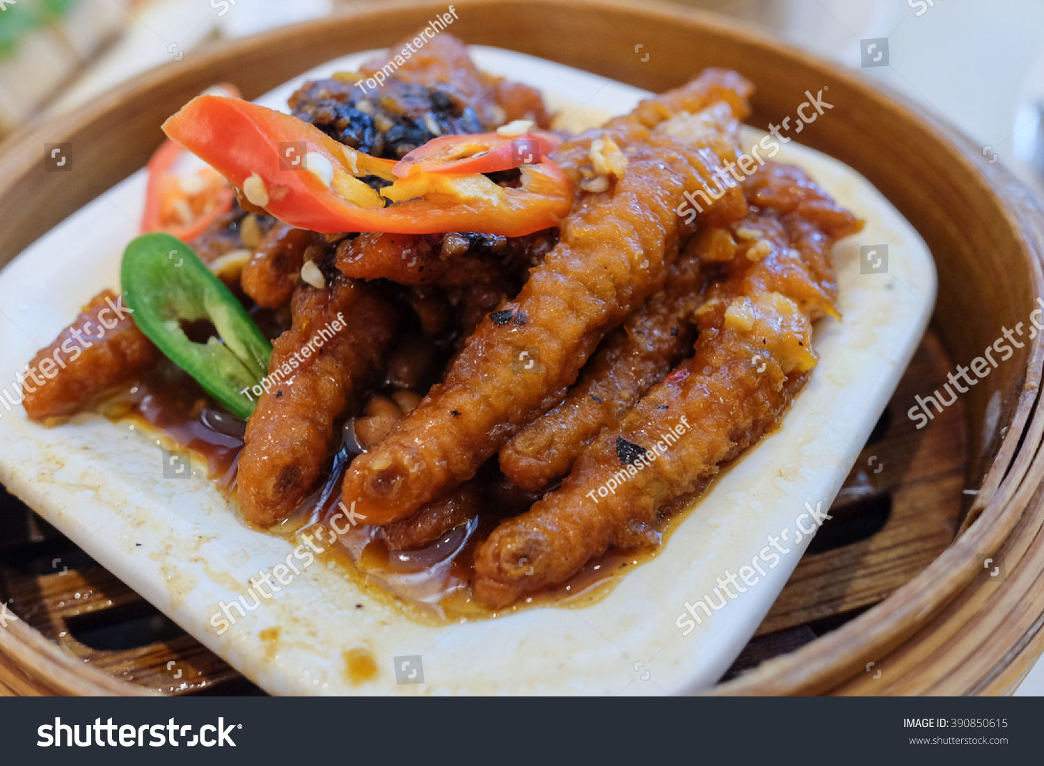 Steamed Chicken Feet Black Bean Sauce Stock Photo Edit Now 390850615