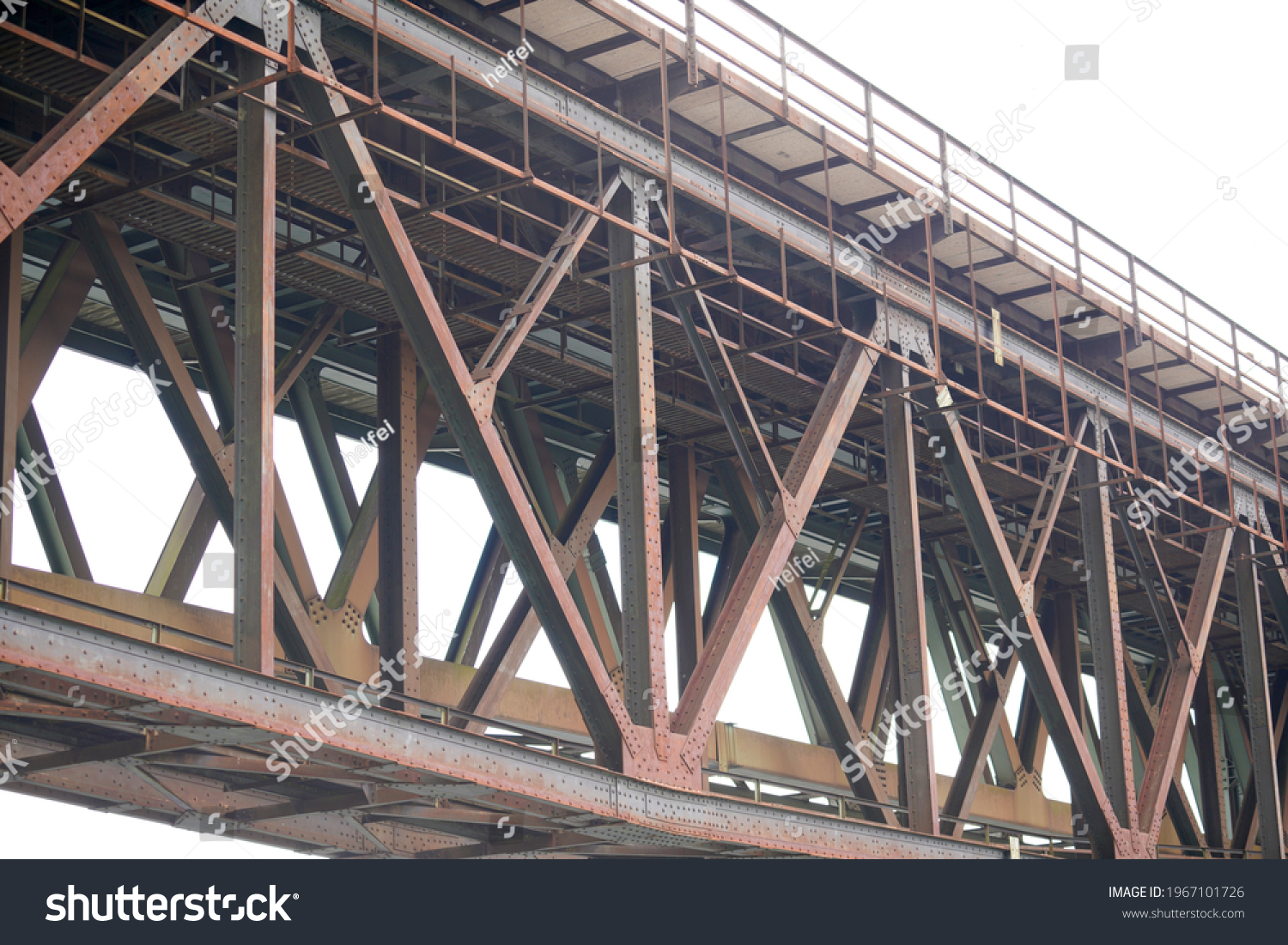 Steel Construction Railway Bridge Germany Riveted Stock Photo (Edit Now ...