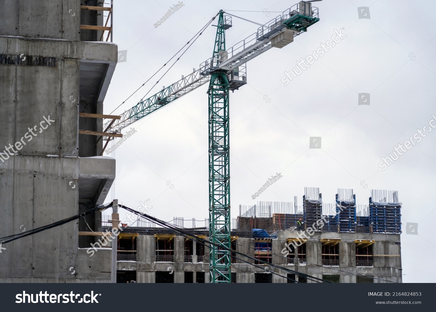 Steel Reinforcement Structure Rebars Concrete Pouring Stock Photo ...