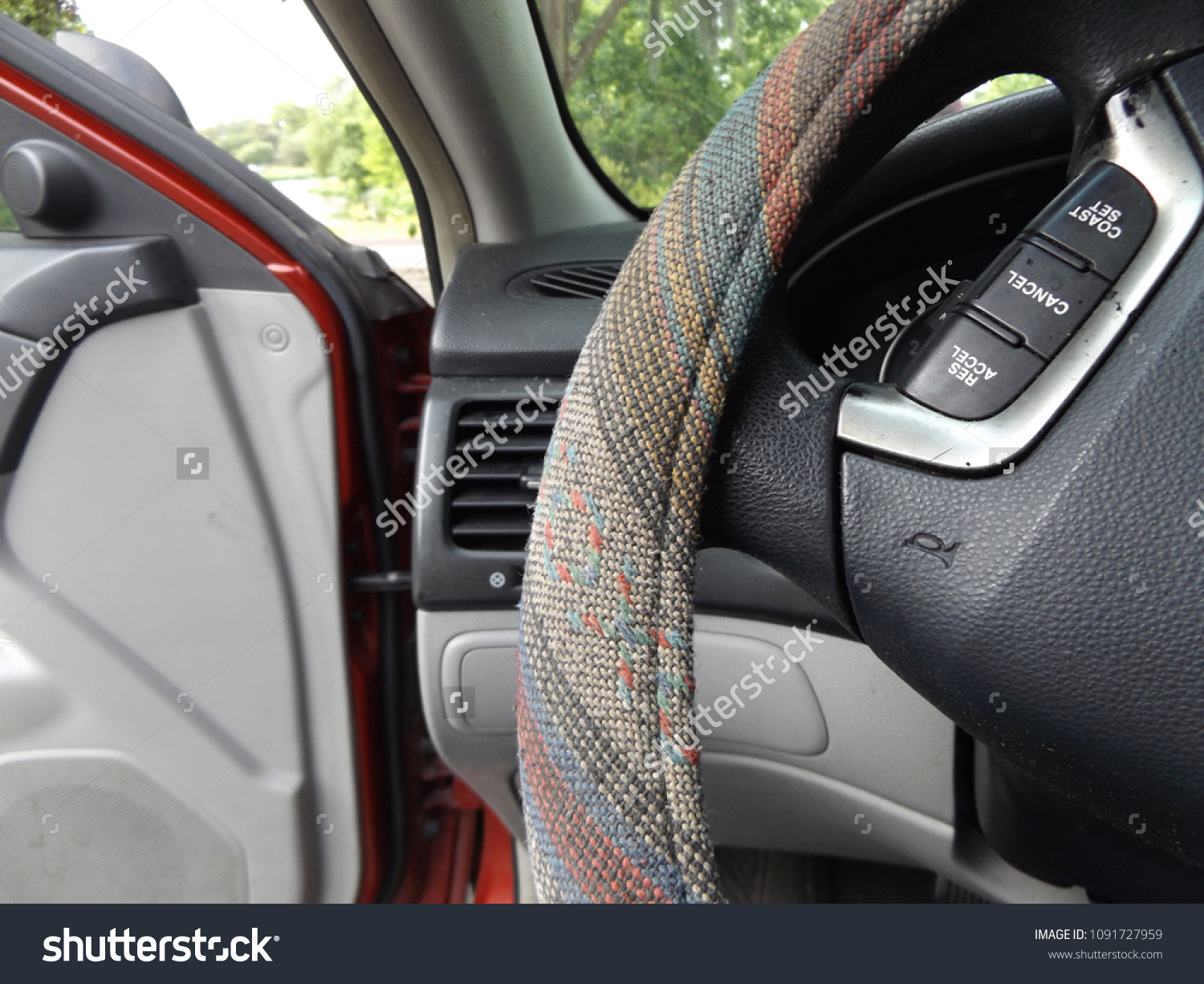 Steering Wheel Cover Car Driver Door Stock Photo Edit Now 1091727959