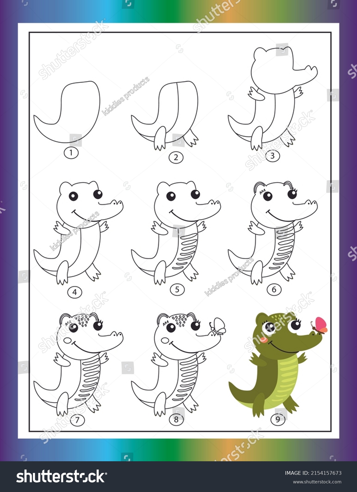 Step By Step Drawingdrawing Kids Activity Stock Illustration 2154157673 ...