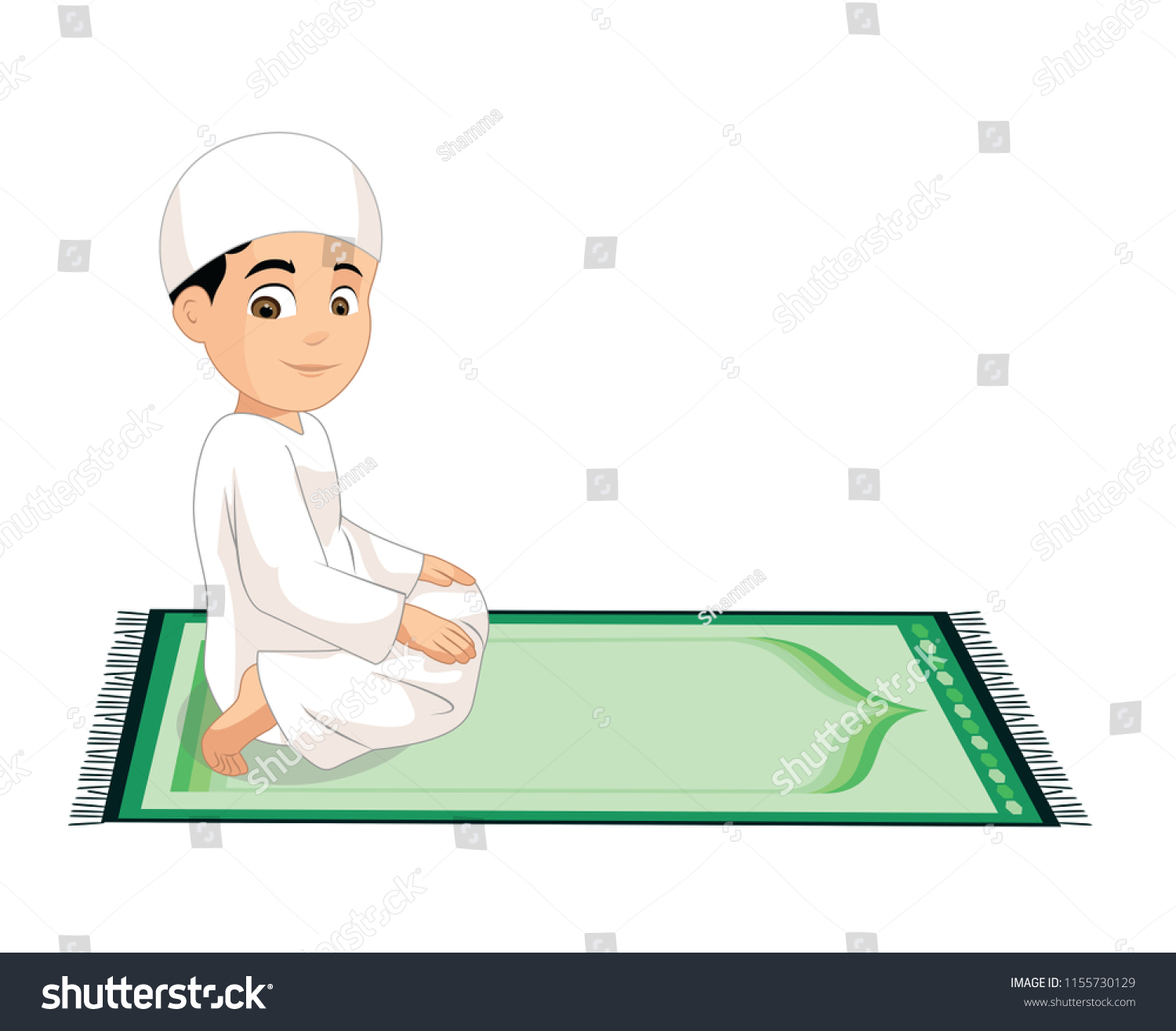 Step By Step Muslim Prayer Guide Stock Illustration 1155730129 ...