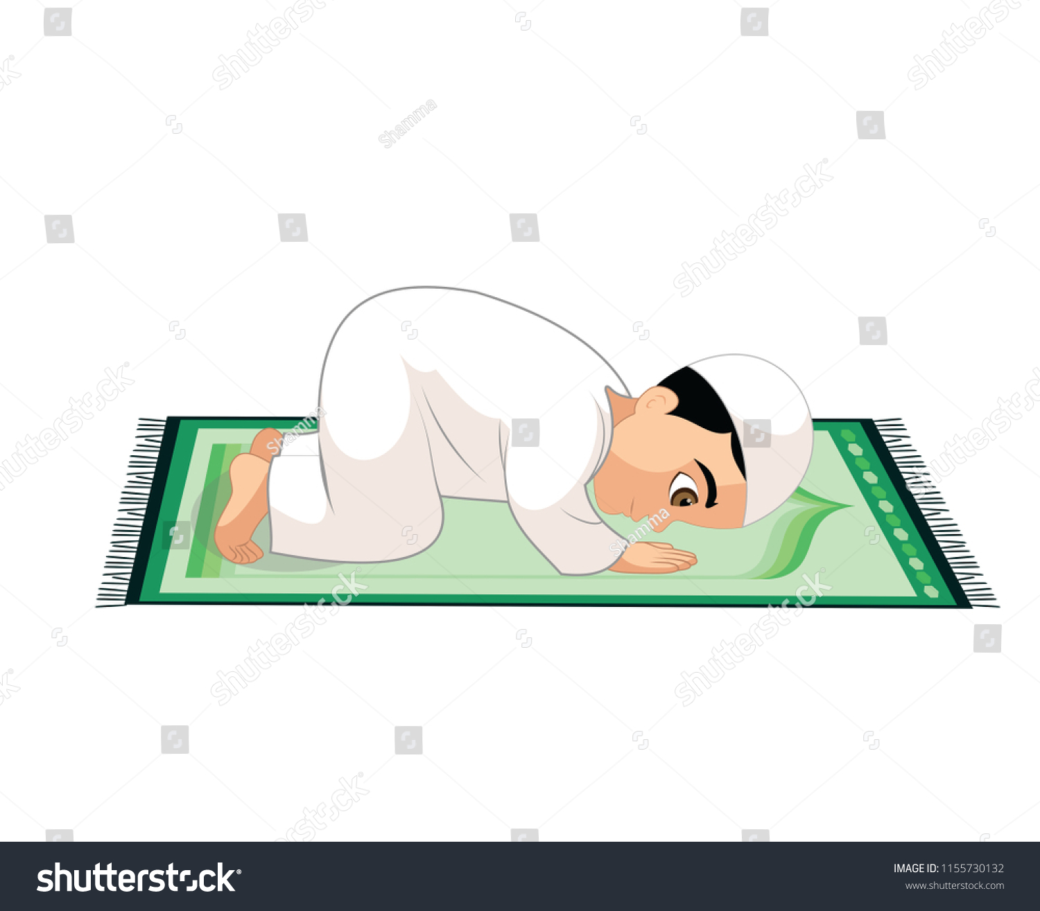 Step By Step Muslim Prayer Guide Stock Illustration 1155730132 ...