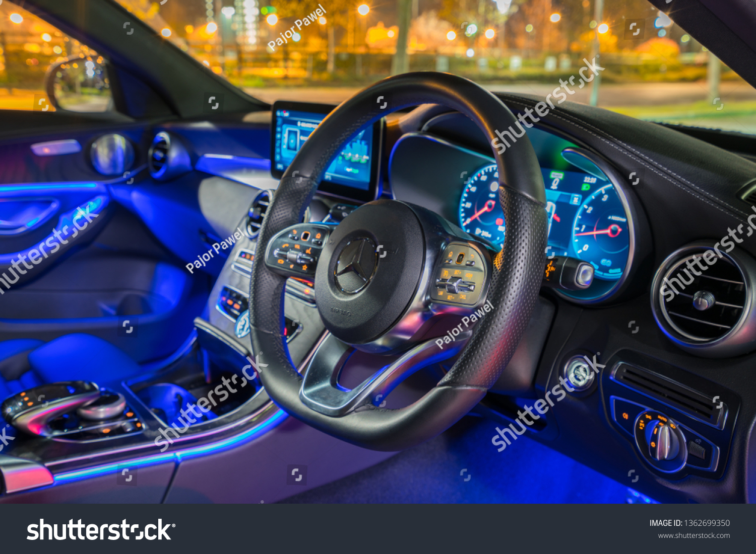 Stevenageukapril 42019 Interior Mercedes Benz C Stock Photo