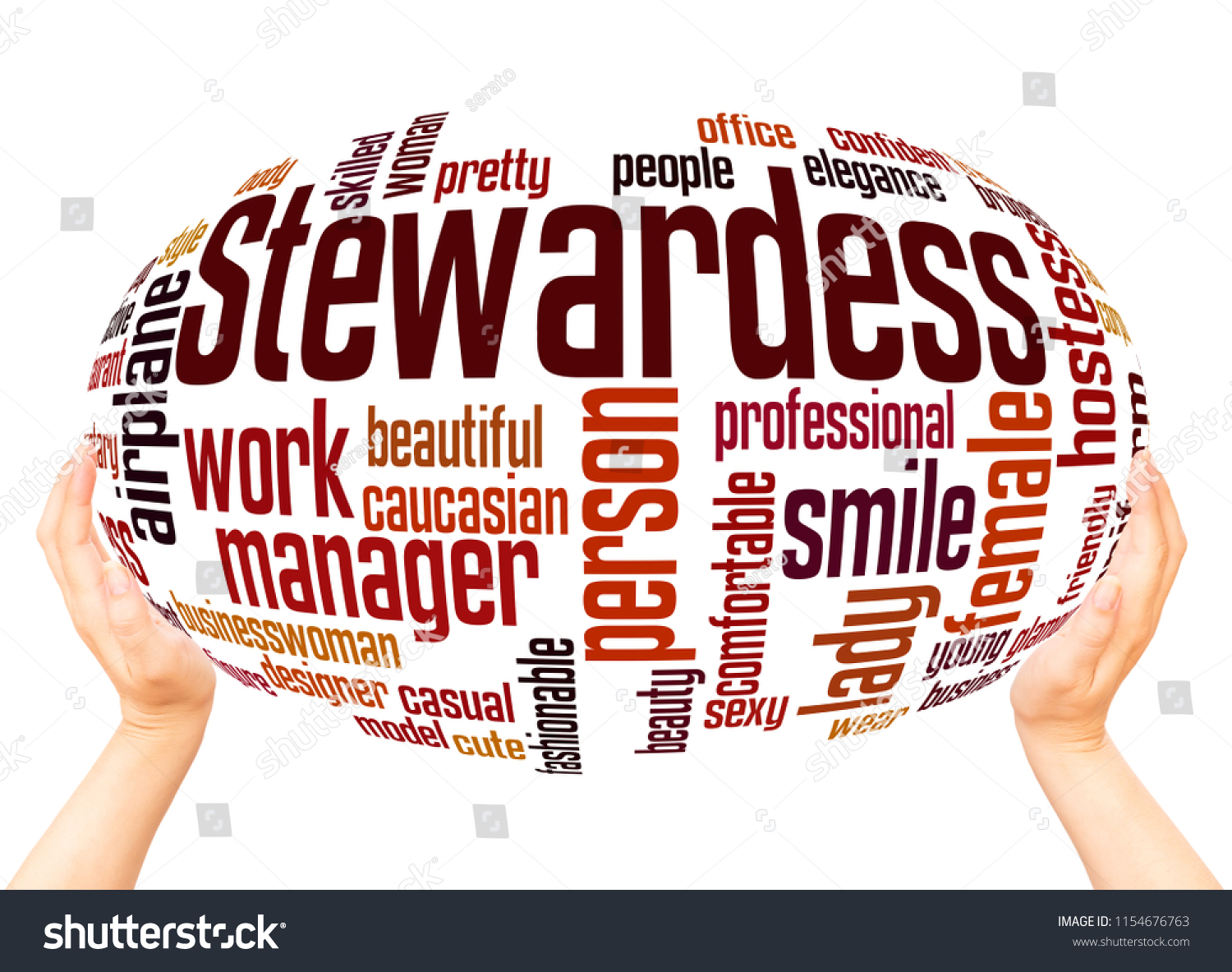 Stewardess Word Cloud Hand Sphere Concept Stock Illustration 1154676763