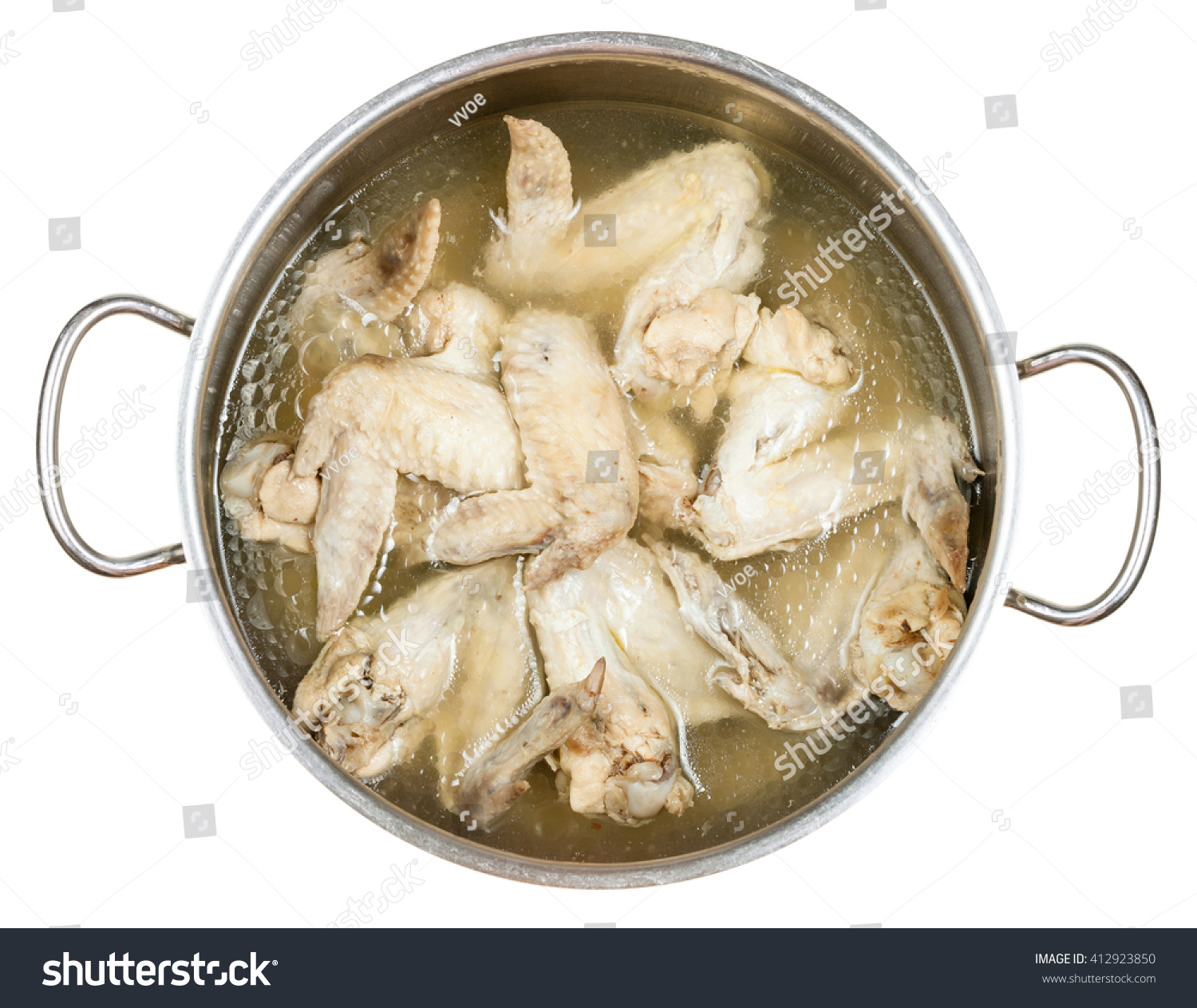 Stewpan Boiled Chicken Wings Greasy Chicken Stock Photo (Edit Now