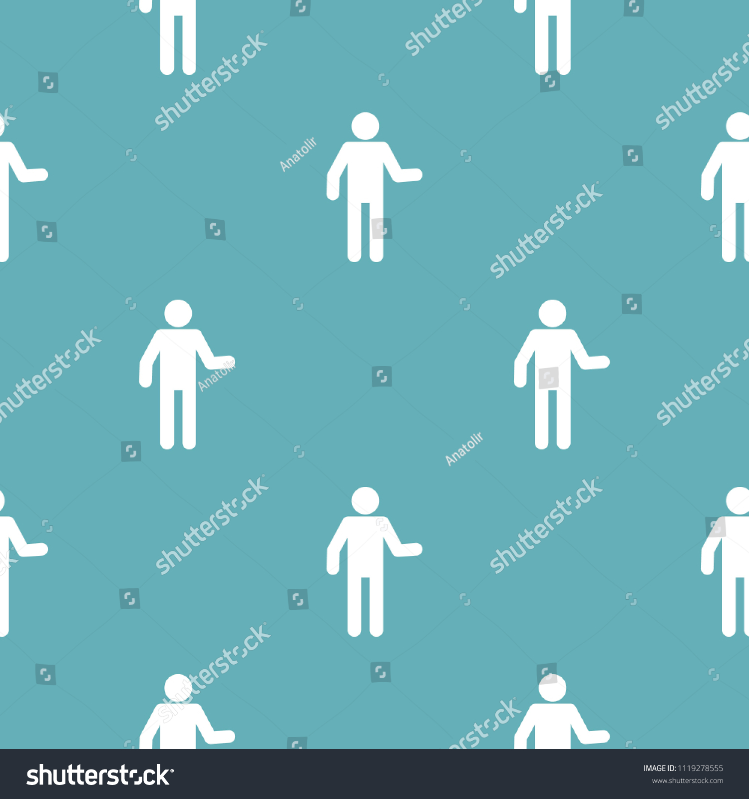 Stick Figure Stickman Pattern Seamless Repeating Stock Illustration ...