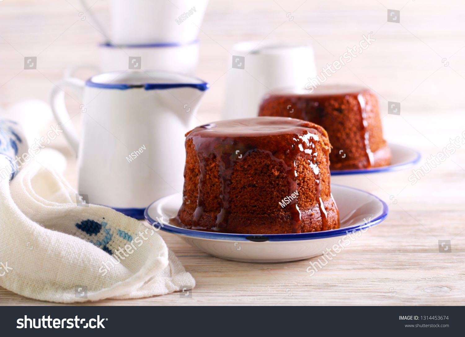 Sticky Date Toffee Pudding Caramel Topping Stock Photo (Edit Now