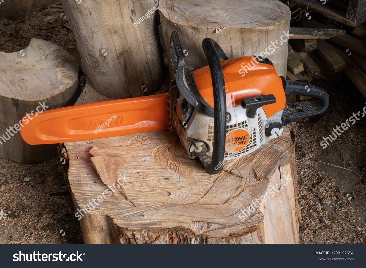 Stihl Ms181 Compact Lightweight Chainsaw Ideal Stock Photo Edit Now