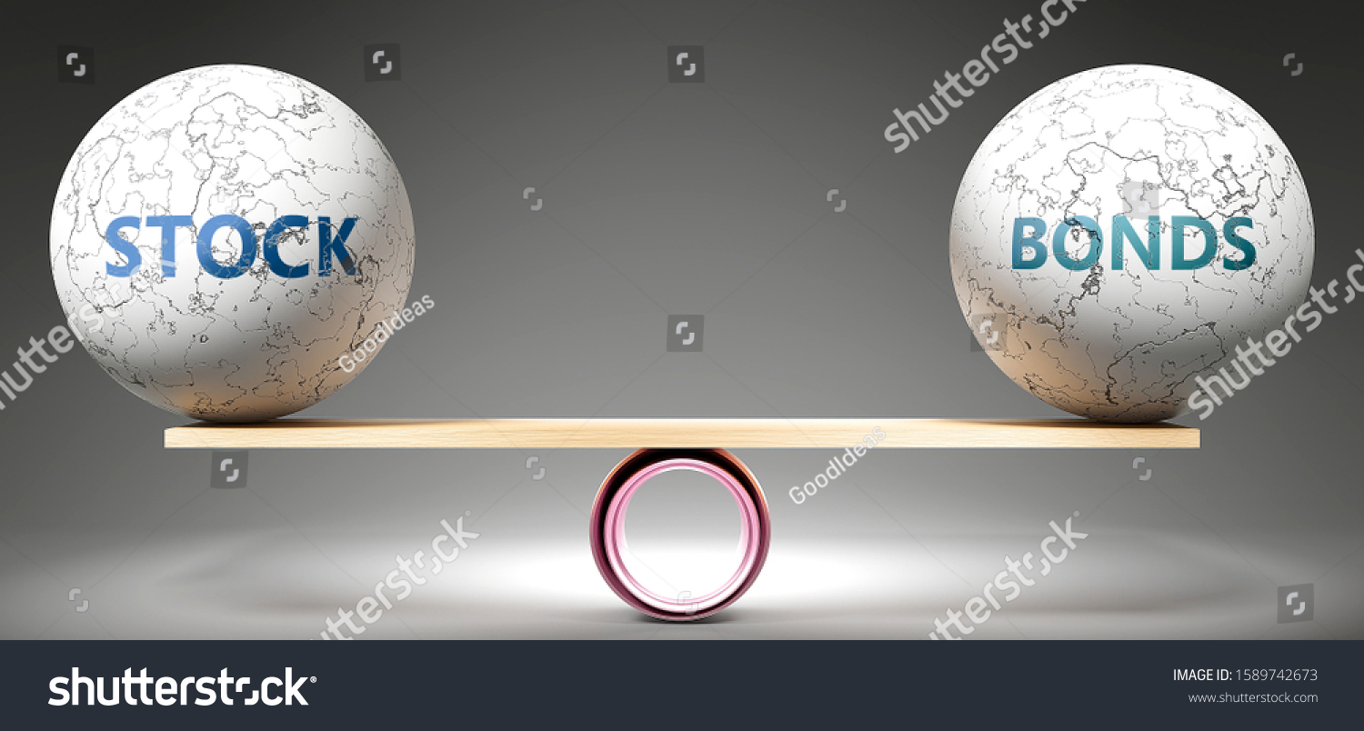 Stock Bonds Balance Pictured Balanced Balls Stock Illustration ...