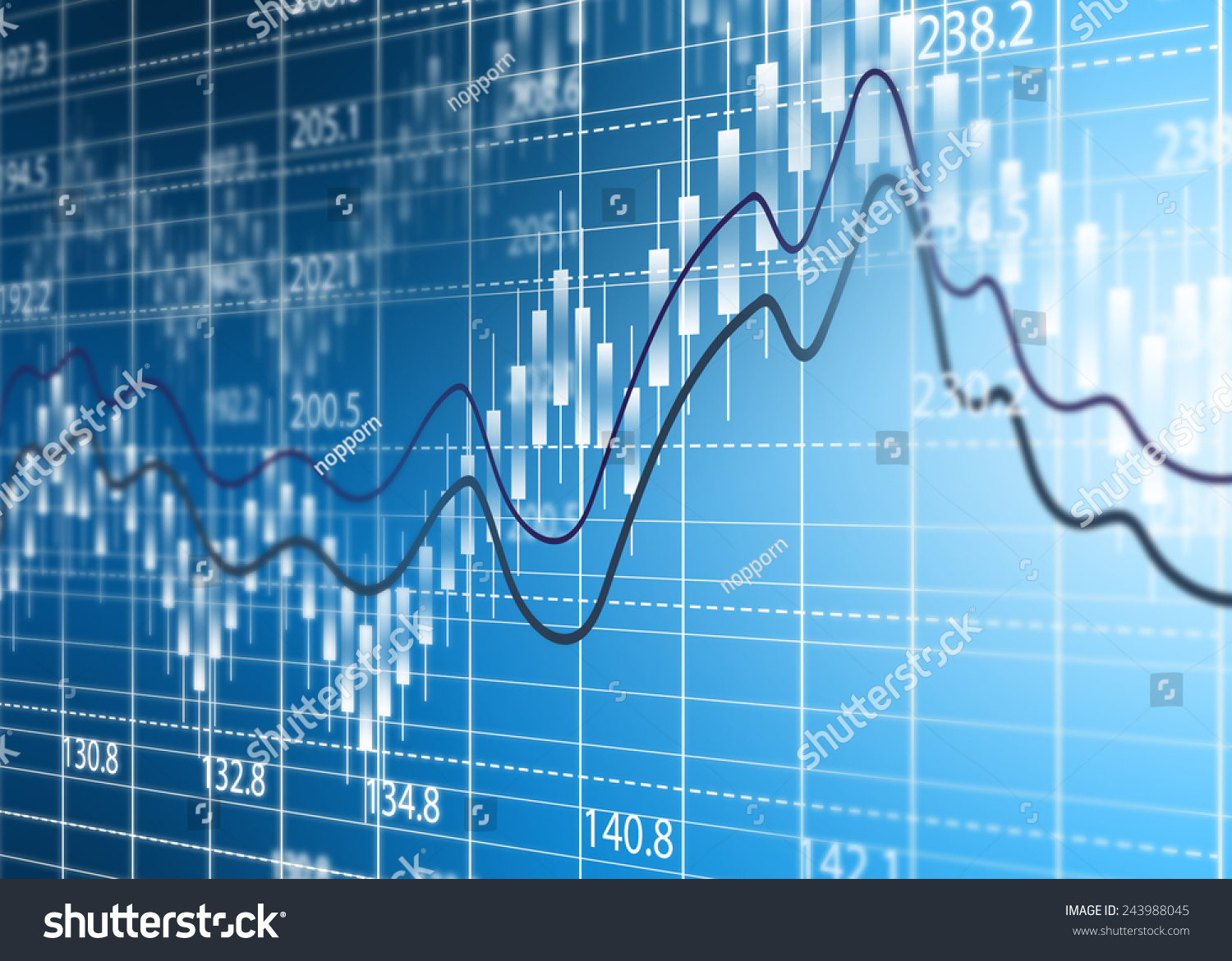 Stock Exchange Chartbusiness Analysis Diagram Stock Illustration ...