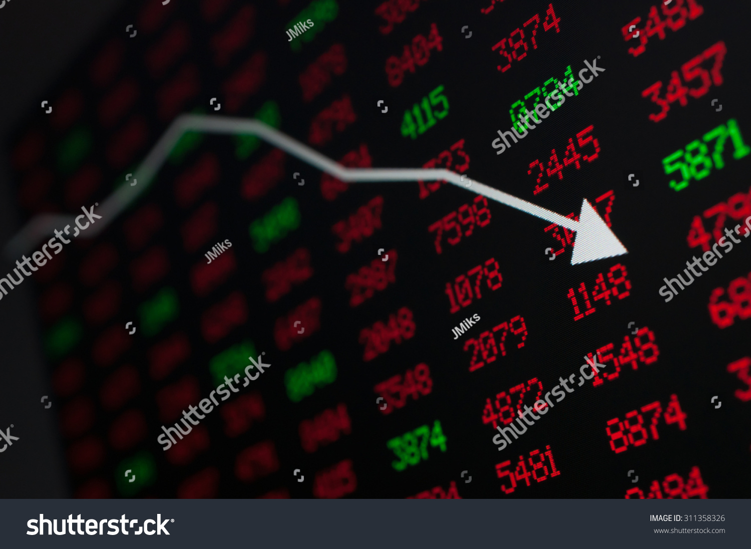 Stock Market Arrow Graph Going Down Stock Photo 311358326 Shutterstock