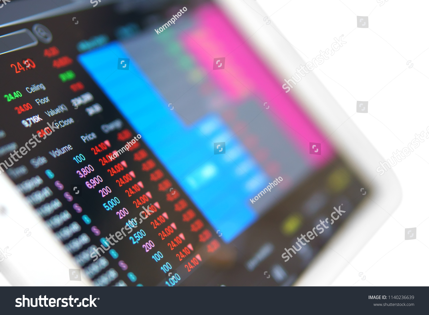 Stock Market Online Fall On Tablet Stock Photo Edit Now 1140236639