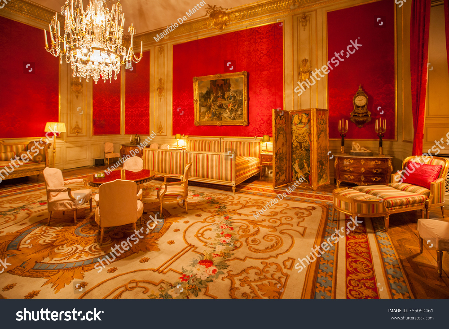 Stockholm circa march 2016 interior of the royal palace of stockholm sweden