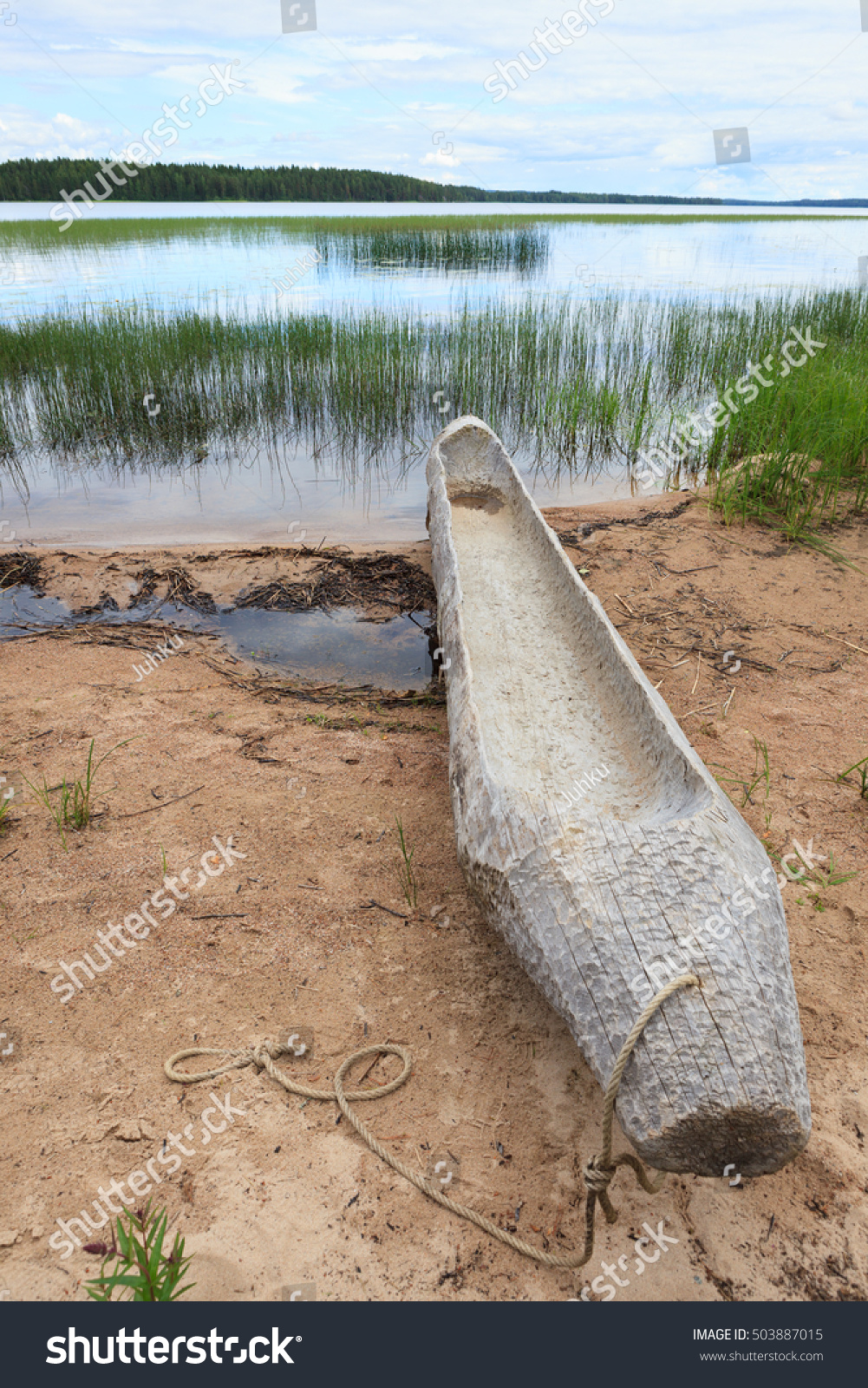 Stone Age Dugout Tree Trunk Boat Stock Photo 503887015 