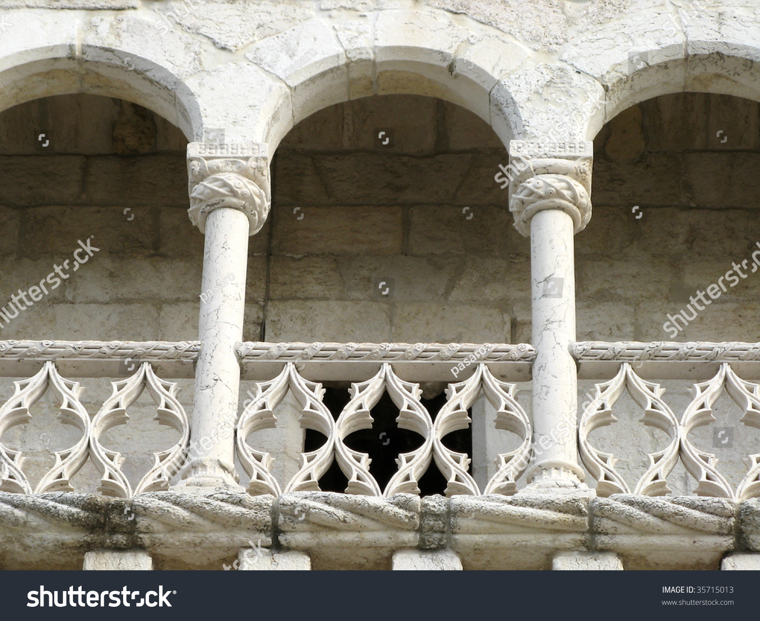 Stone Balcony With Arches Stock Photo 35715013 : Shutterstock