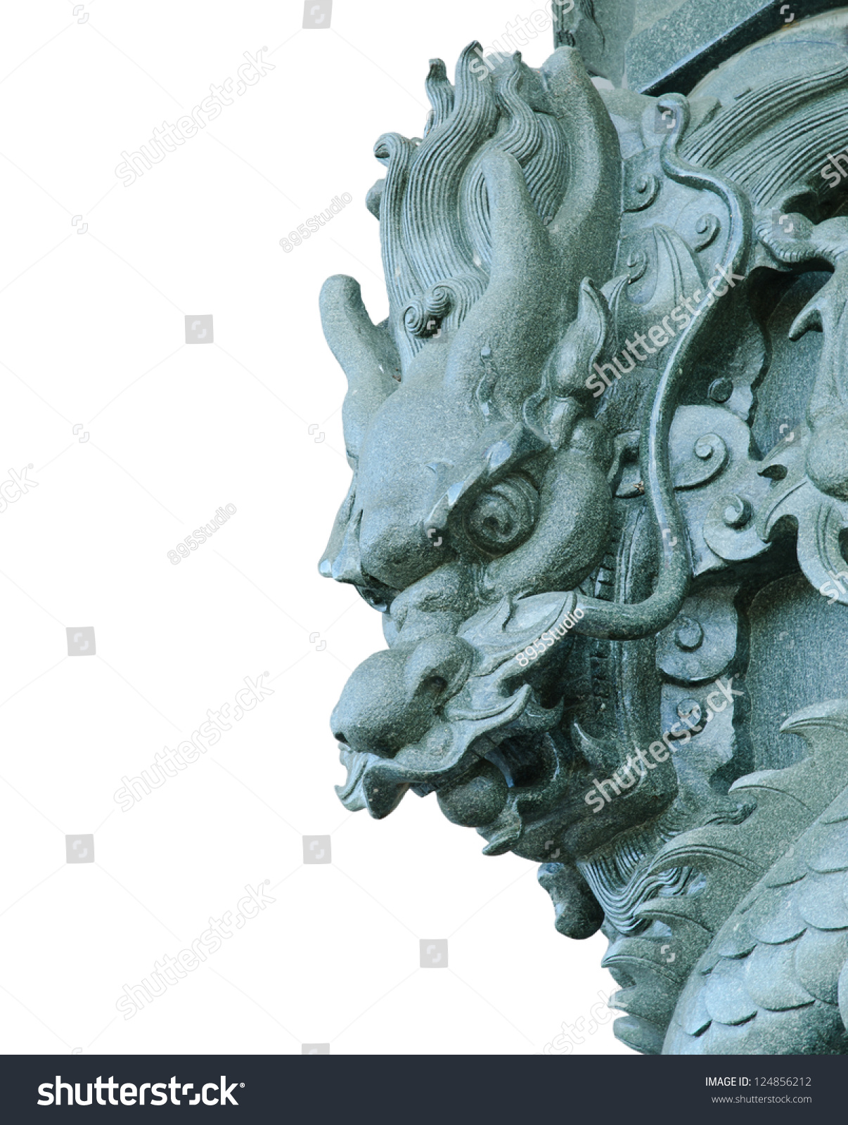 Stone Chinese Dragon Statue In Temple Stock Photo 124856212 : Shutterstock