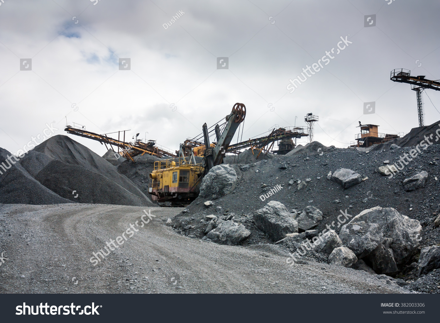 Stone Crusher In Surface Mine Quarry Stock Photo 382003306 : Shutterstock