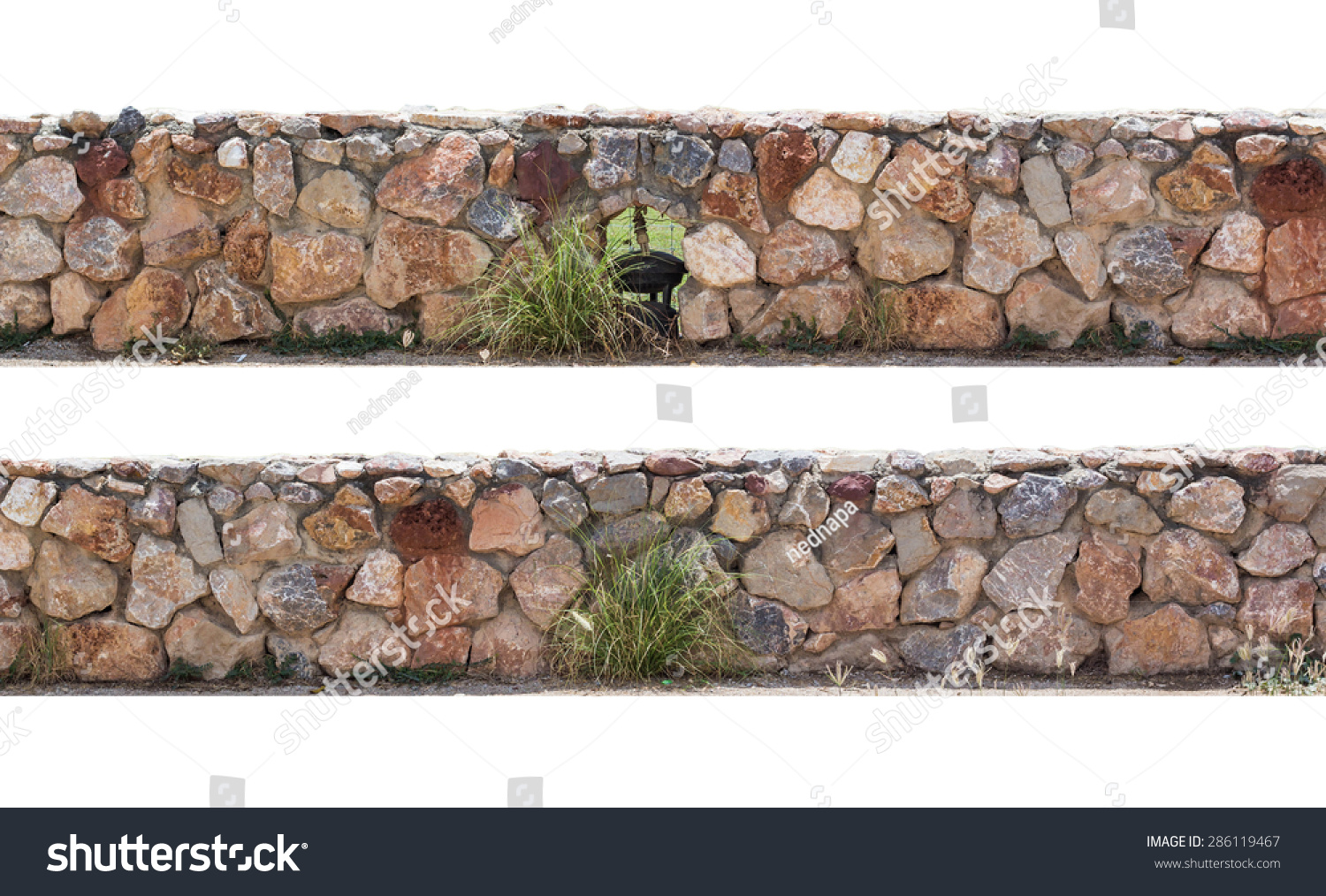 109 270 Stone Fence Texture Images Stock Photos Vectors Shutterstock   Stock Photo Stone Fence On White Background 286119467 