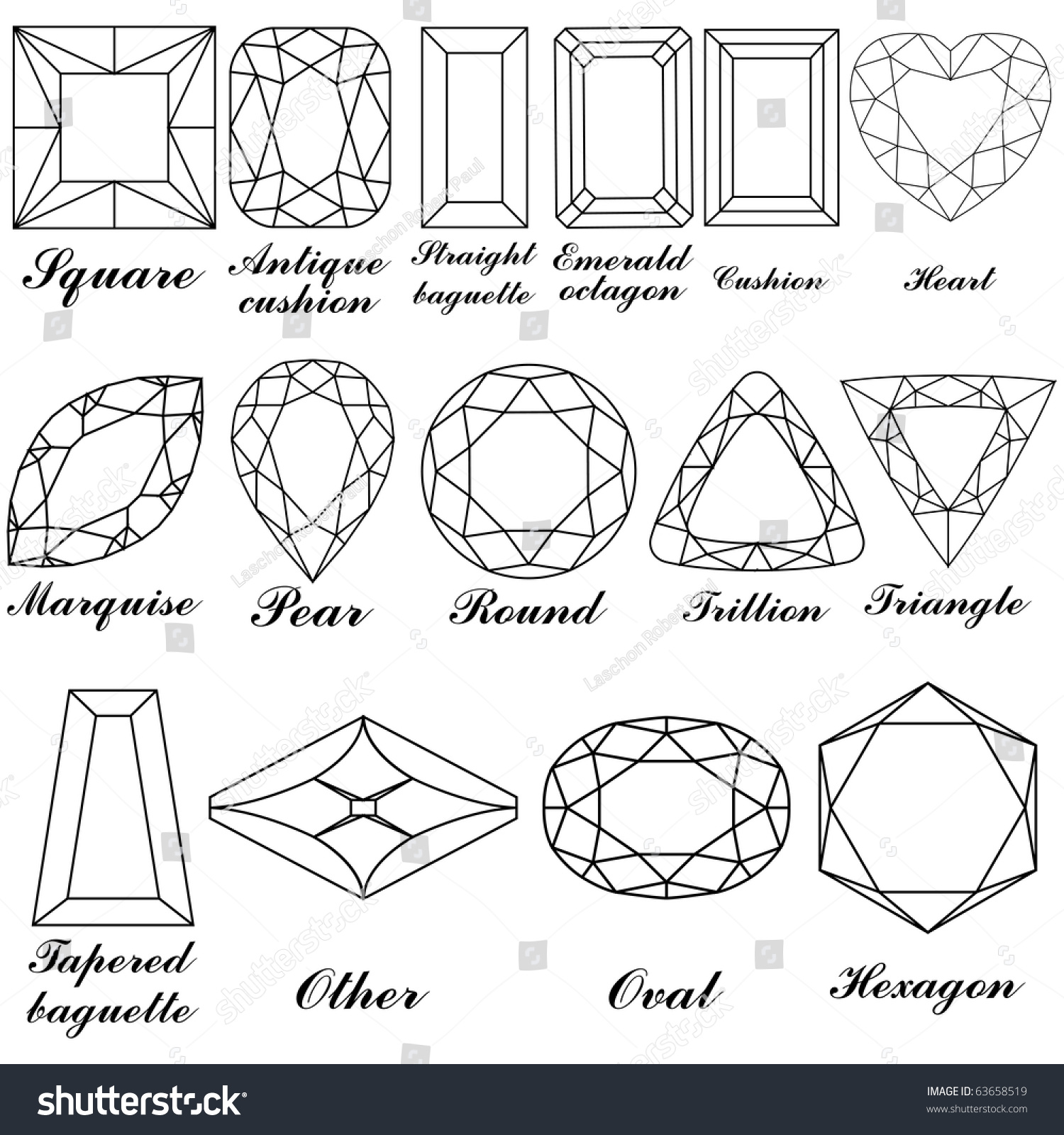 worksheet Shape Names shapes names amazing stone their against white stock illustration 63658519