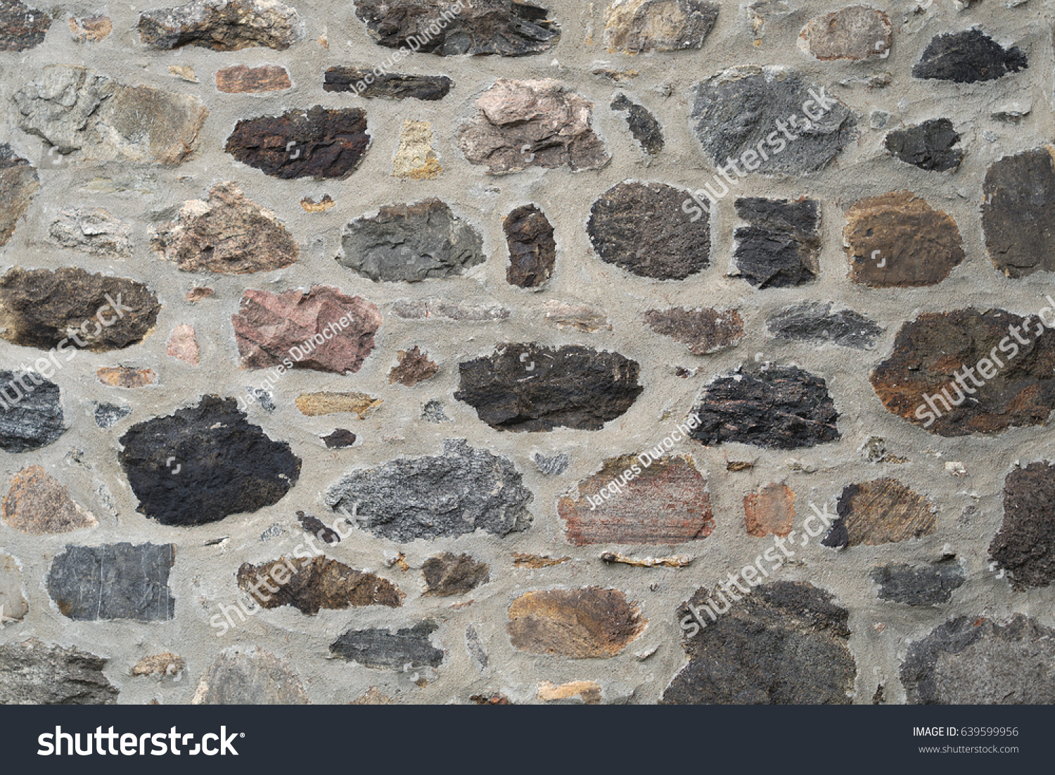 Stone Wall Fieldstone Concrete Natural Building Stock Photo Edit Now 639599956