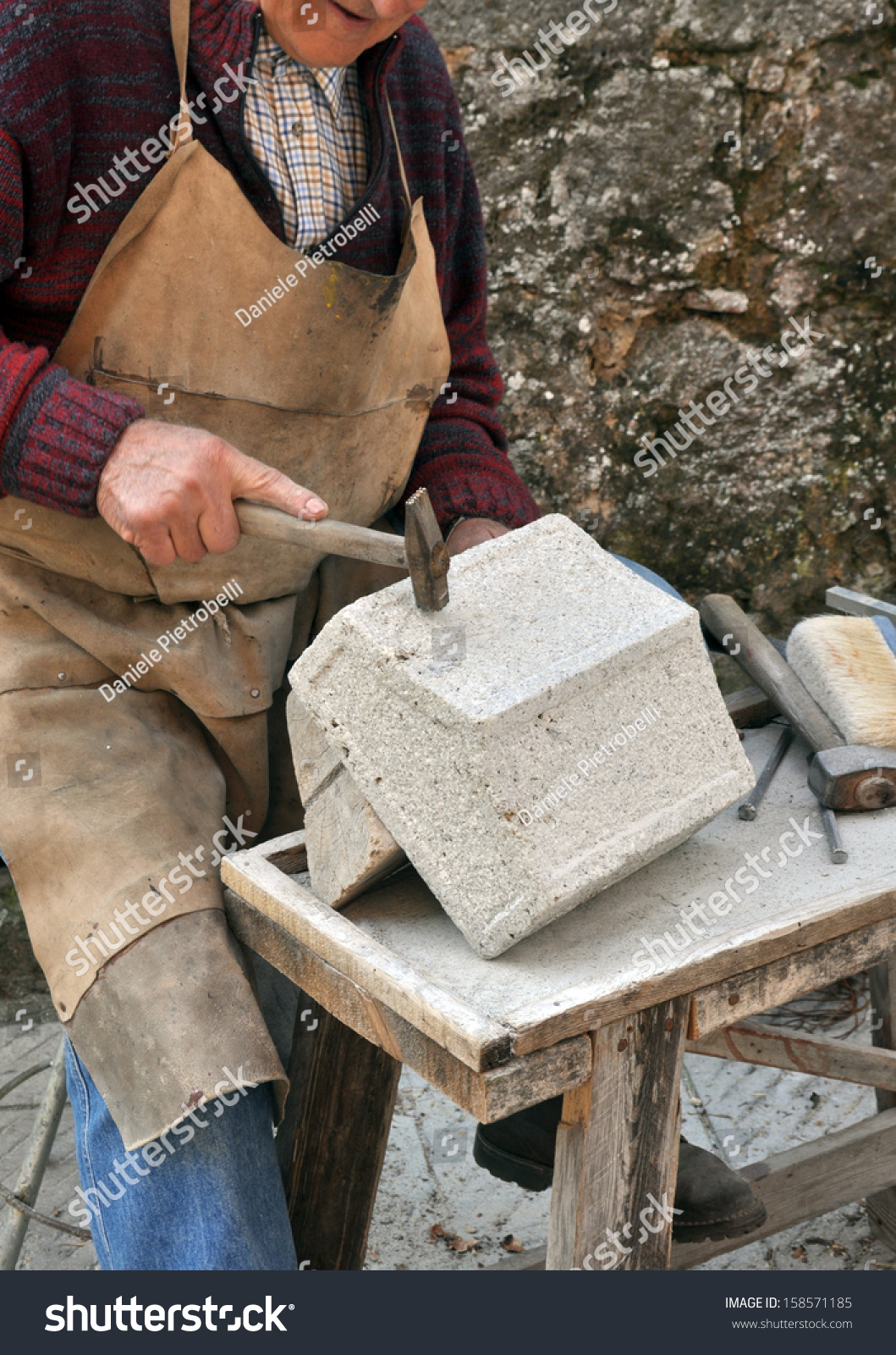 Stonemason Hands Detail Craftsman Work Stock Photo 158571185 | Shutterstock