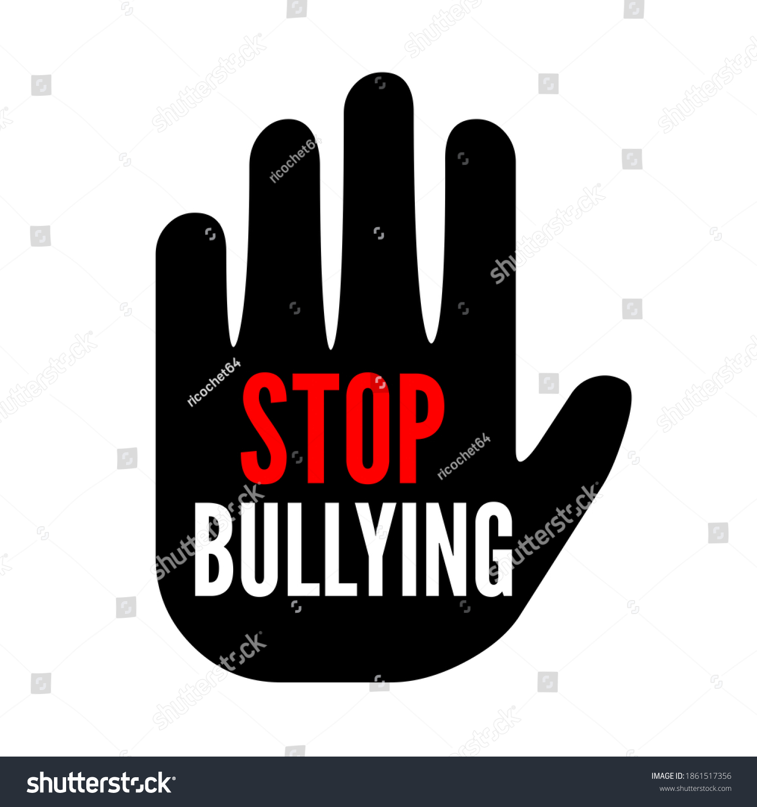 Stop Bullying Symbol Icon Illustration Stock Illustration 1861517356