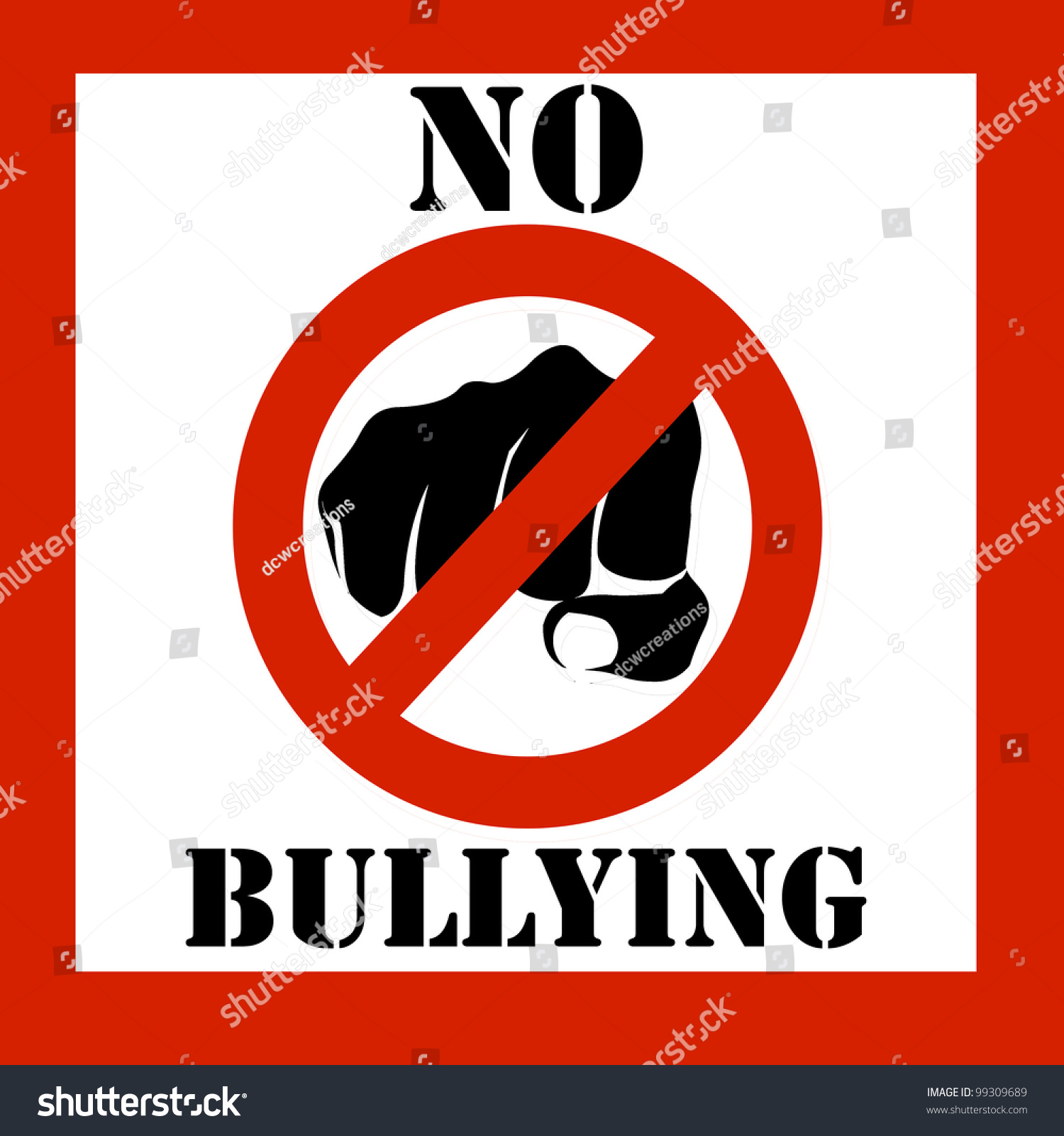 Stop Bullying Warning Sign Illustration Black Stock Illustration ...