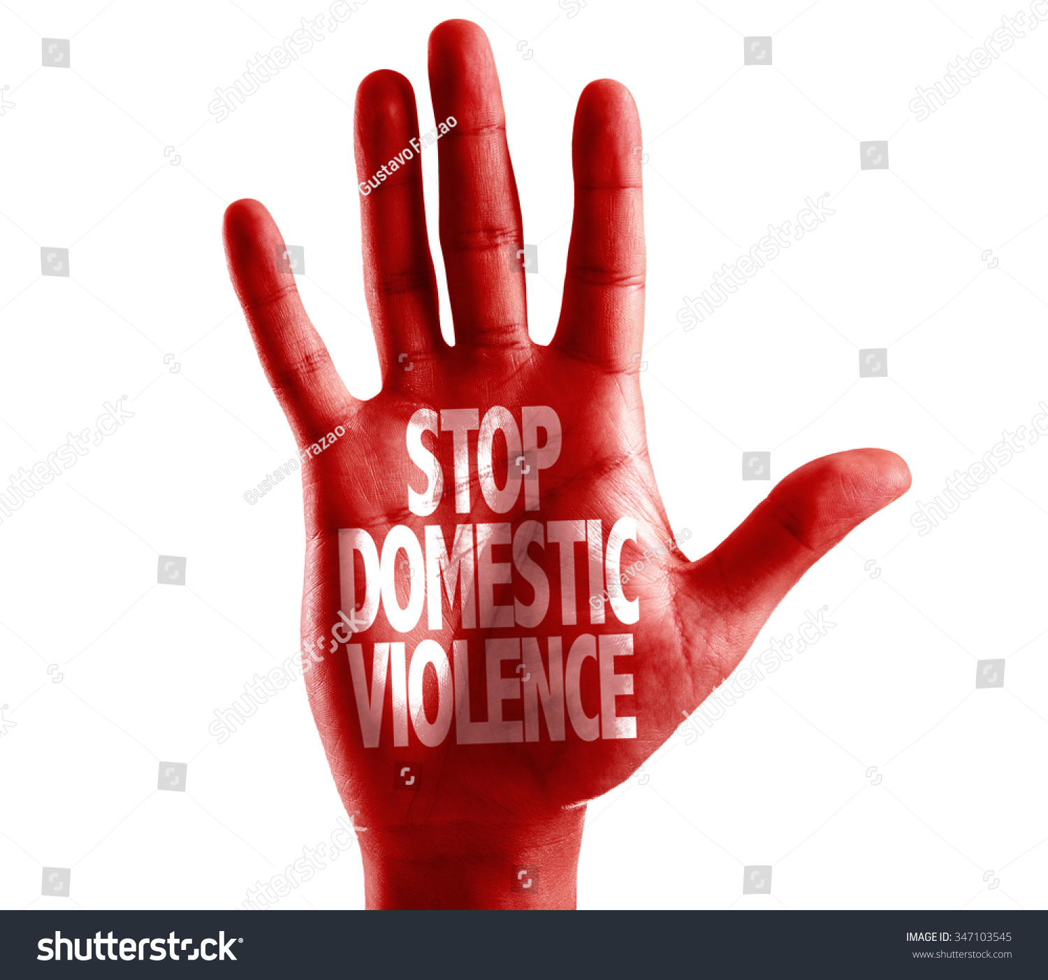 Stop Domestic Violence Written On Hand Isolated On White Background ...