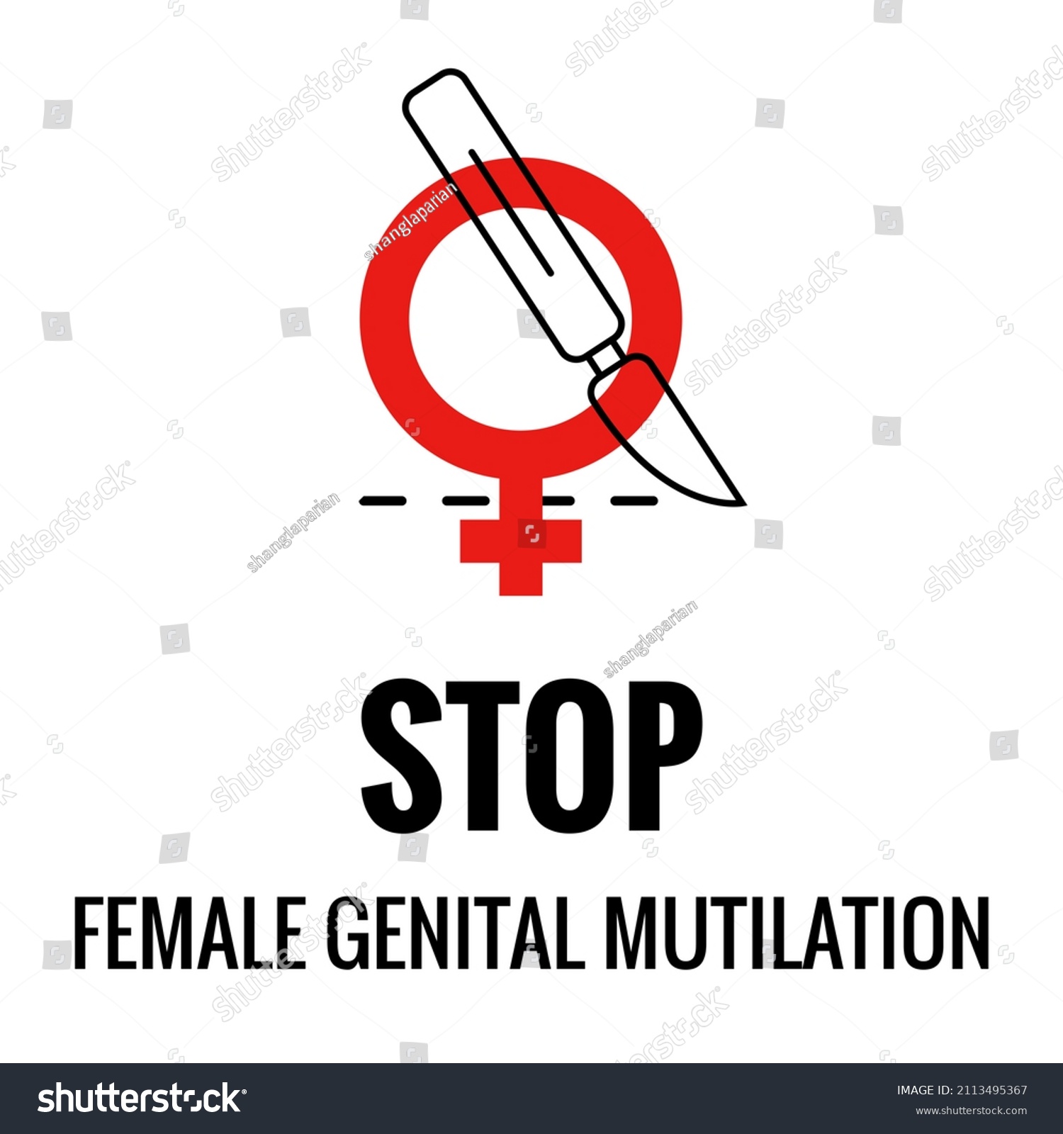 Arrêter Les Mutilations Génitales Féminines Arrêter Illustration De