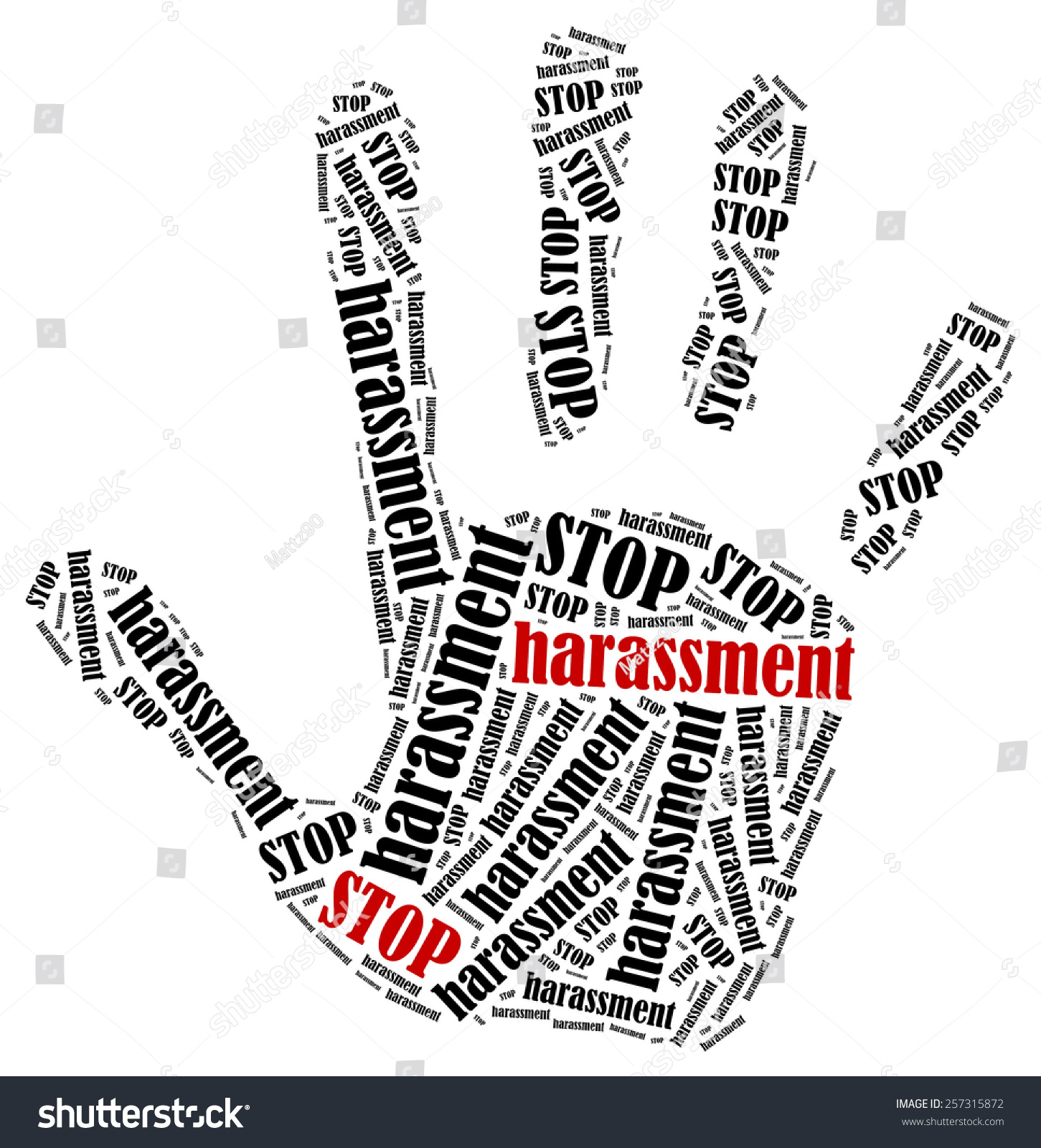 Stop Harassment Word Cloud Illustration Shape Stock Illustration 7733