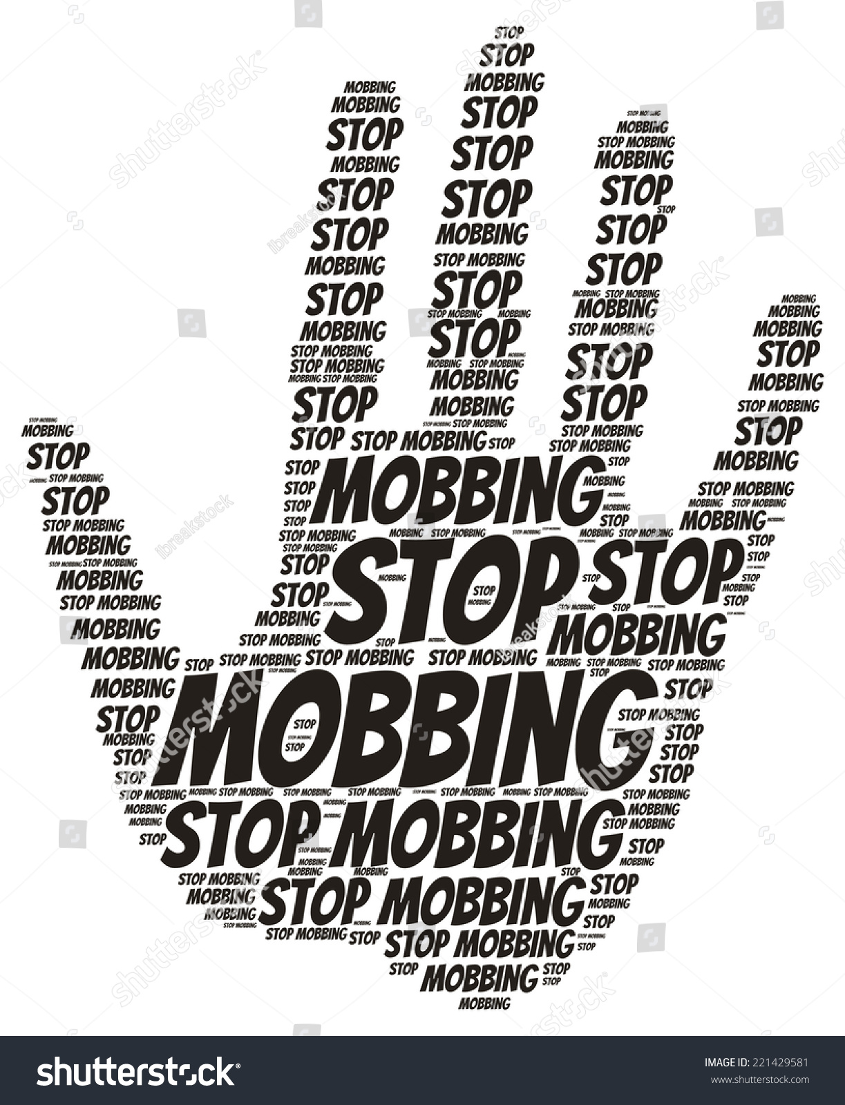 Stop Mobbing Word Cloud Shape Open Stock Illustration 221429581