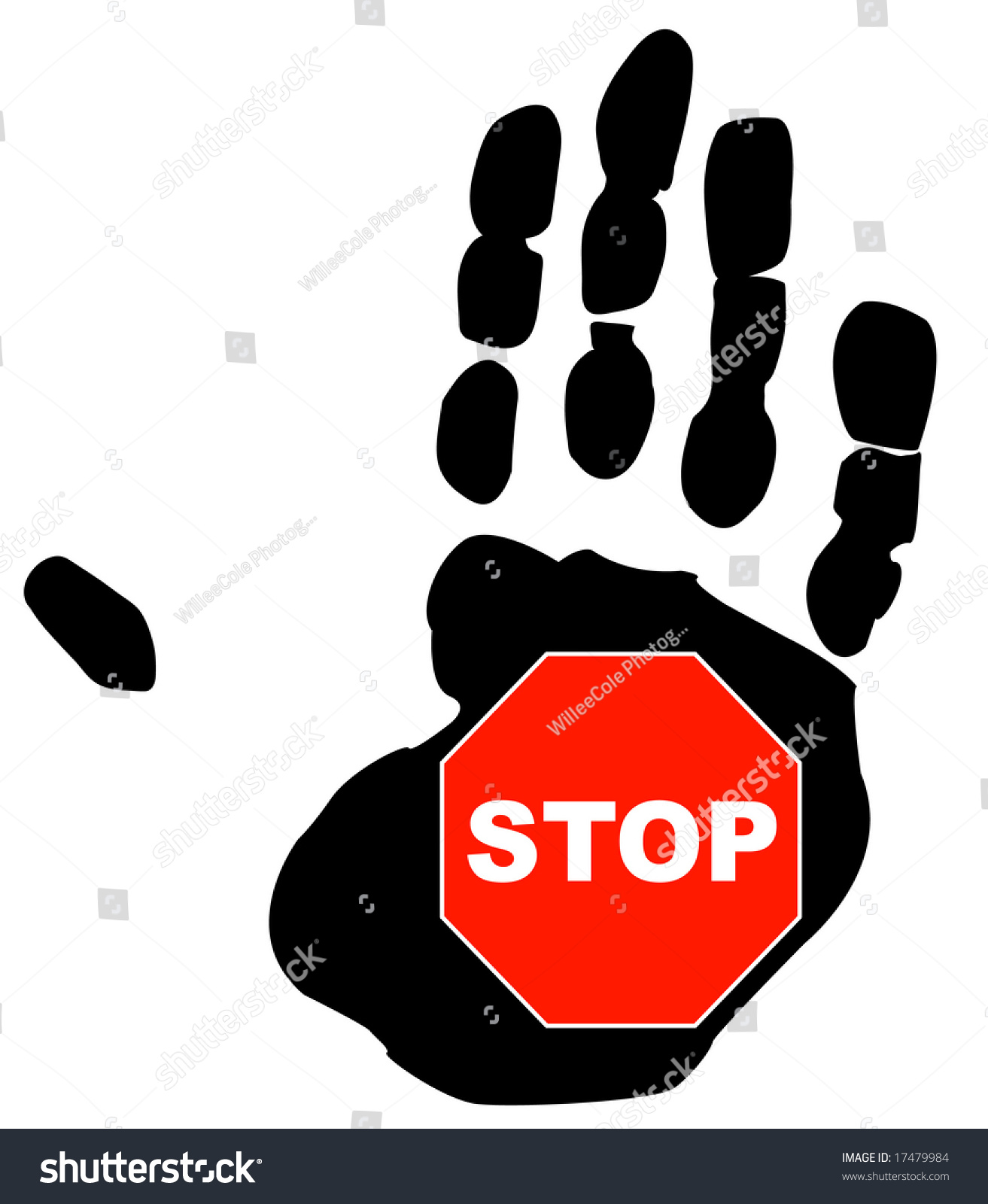 stop sign inside palm print hand stock illustration 17479984 shutterstock