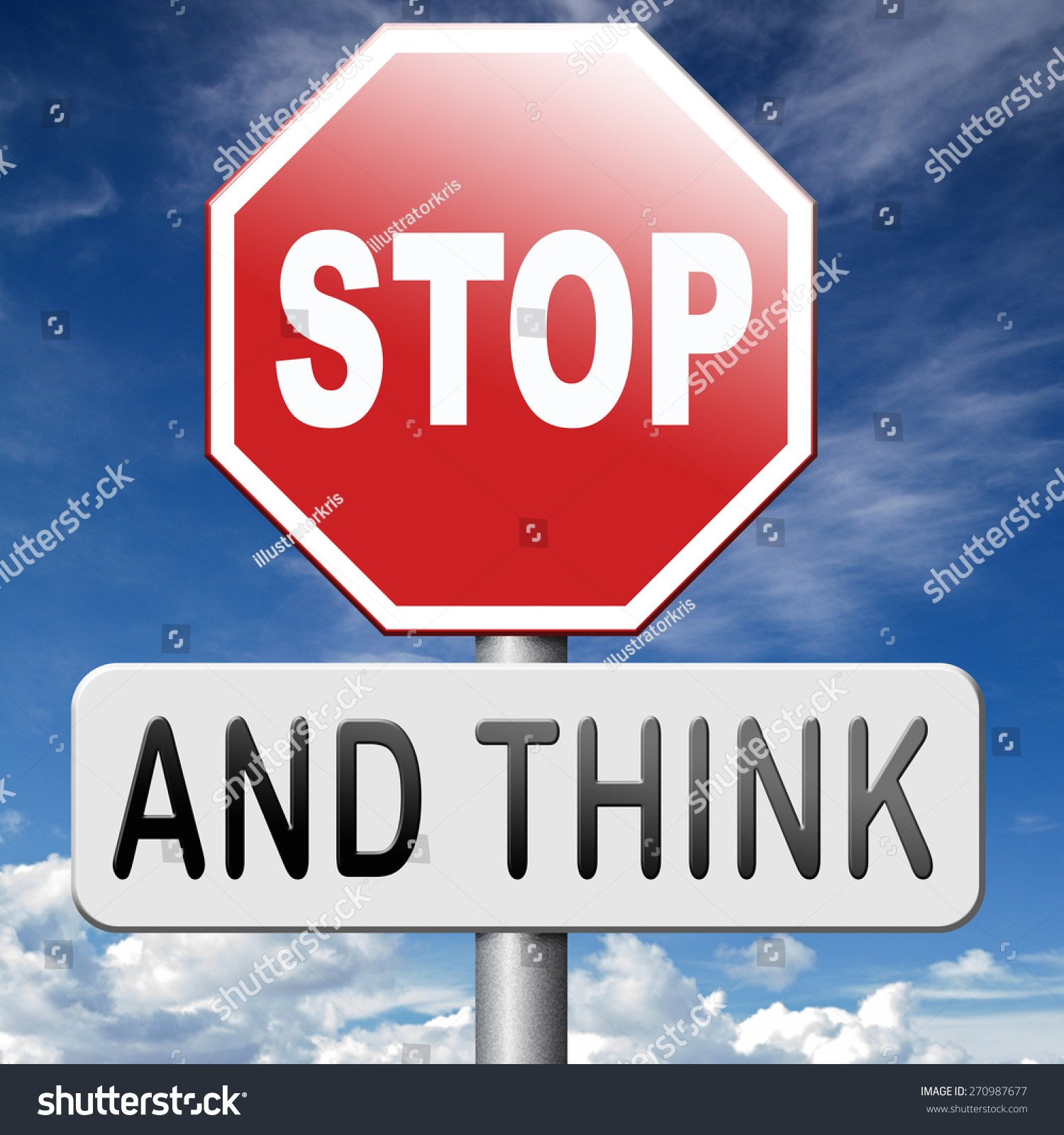 Stop Think Act Making Wise Decision Stock Photo (Edit Now) 270987677