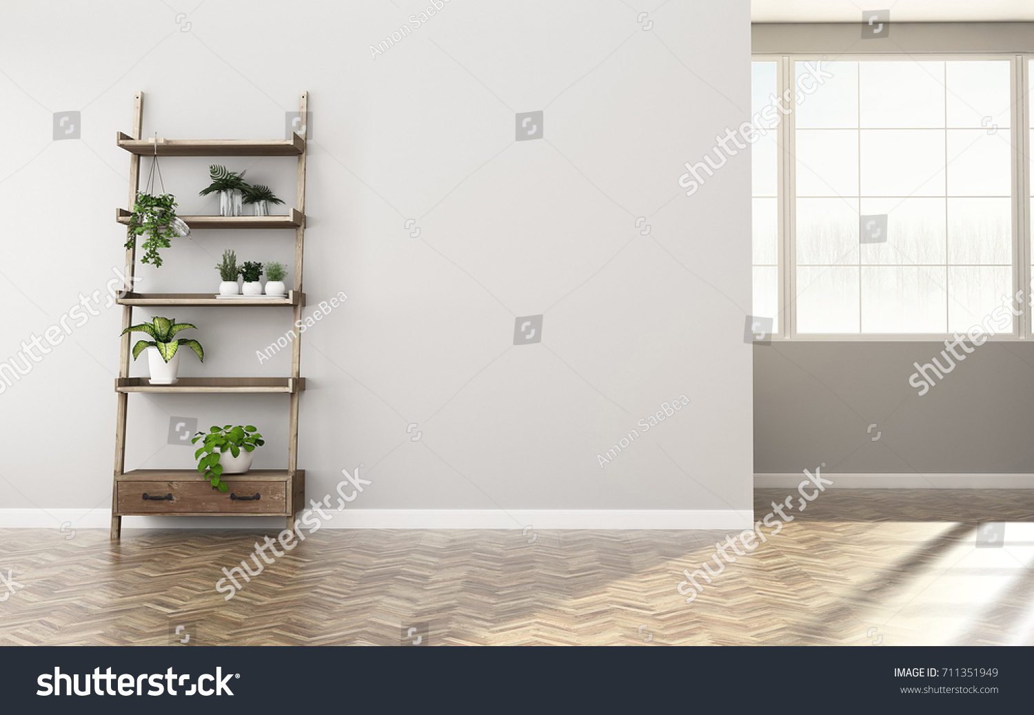 Storage Space Apartment Empty Room Shelf Stock Illustration 711351949