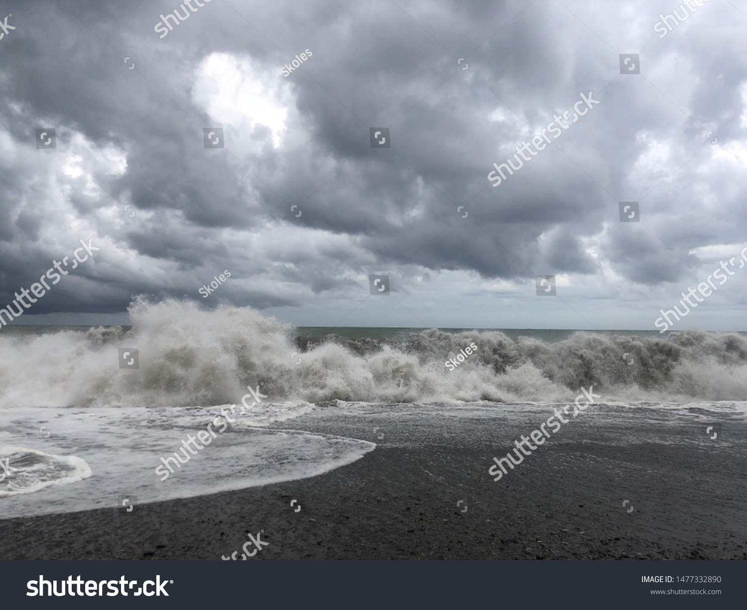 Storm Sea Storm Warning On Coast Stock Photo 1477332890 | Shutterstock