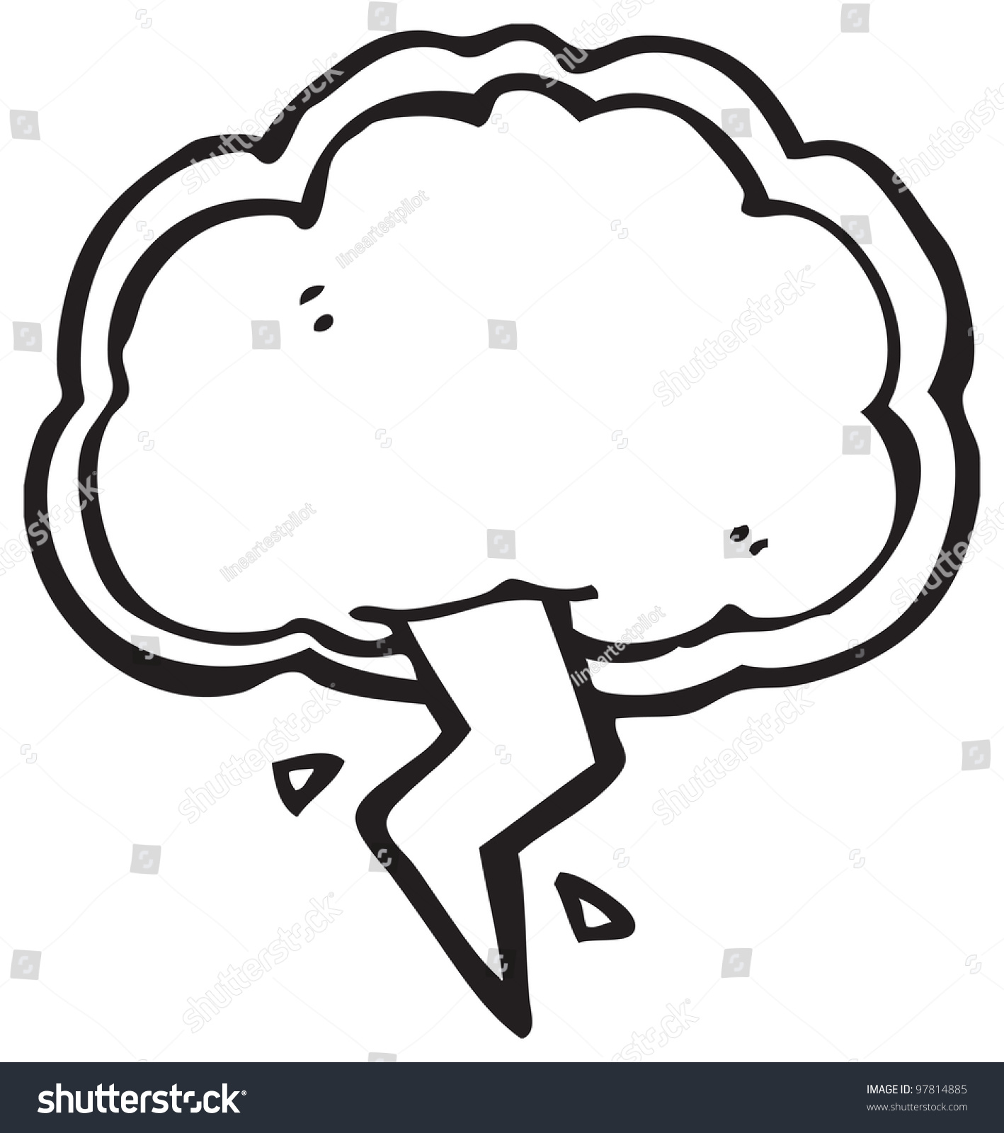 Storm Cloud Cartoon Sign Stock Photo 97814885 : Shutterstock