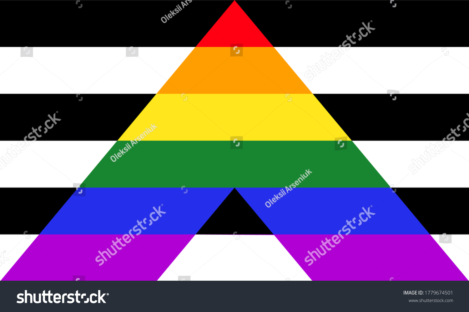 Straight Ally Pride Flag Mix Lgbt ภาพประกอบสต็อก 1779674501 Shutterstock