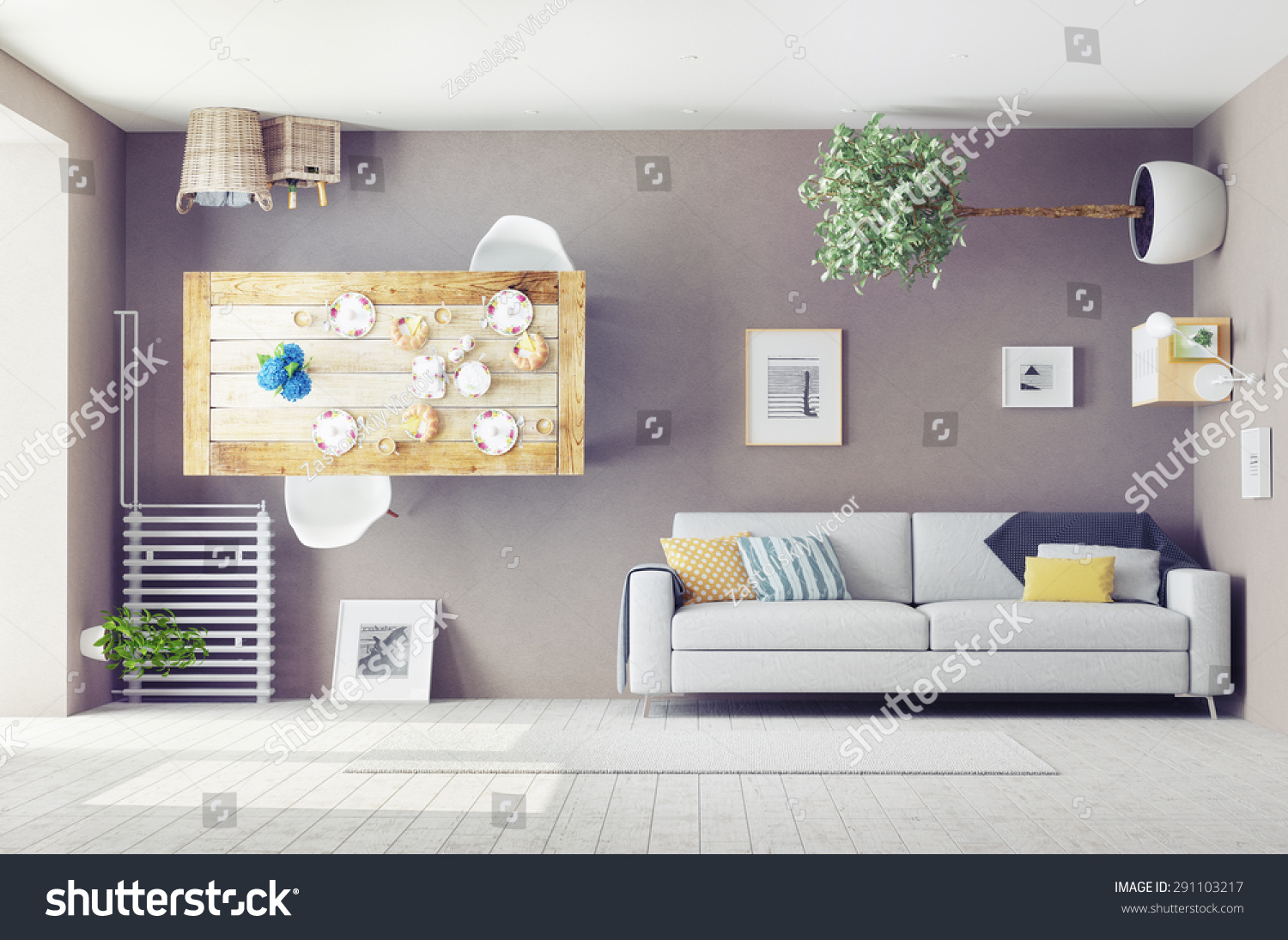 iStrangei iLivingi iRoomi Interior 3d Design Stock Illustration 