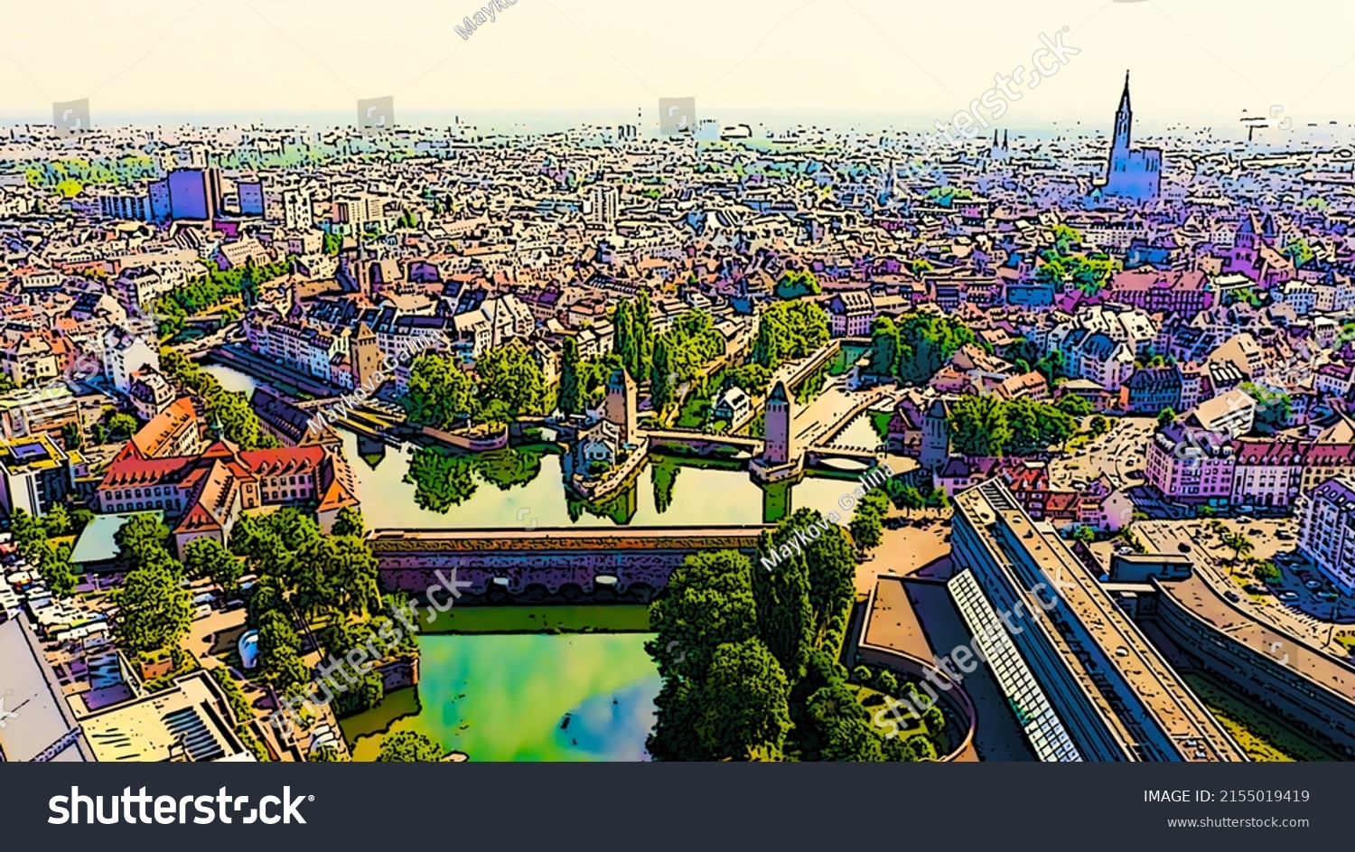 Strasbourg France Quarter Petite France Vauban Stock Illustration ...