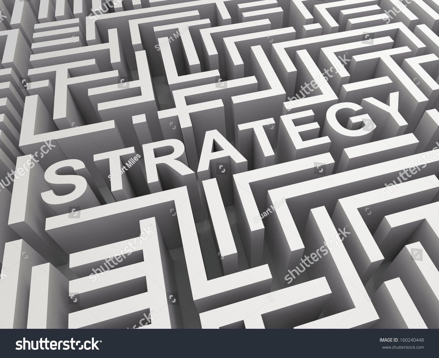 Strategy Word Maze Shows Blueprint Game Stock Illustration 160240448 ...