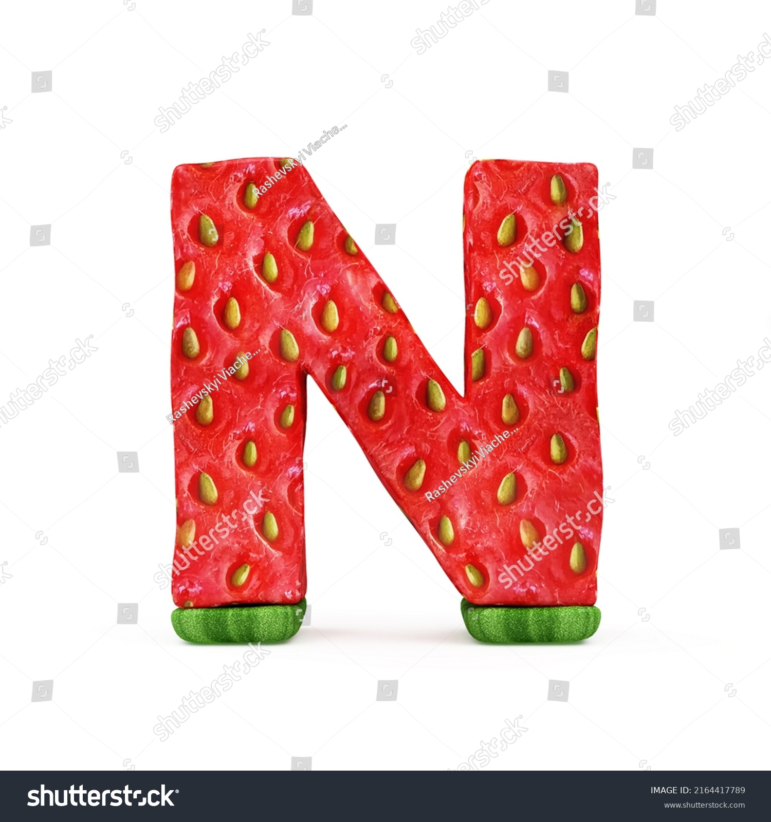 Strawberry Alphabet Letters Isolated On White Stock Illustration ...