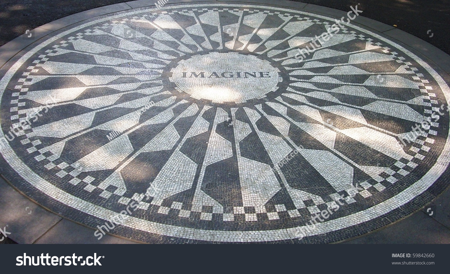 Strawberry Fields Mosaic In New York City, Usa Stock Photo 59842660 ...